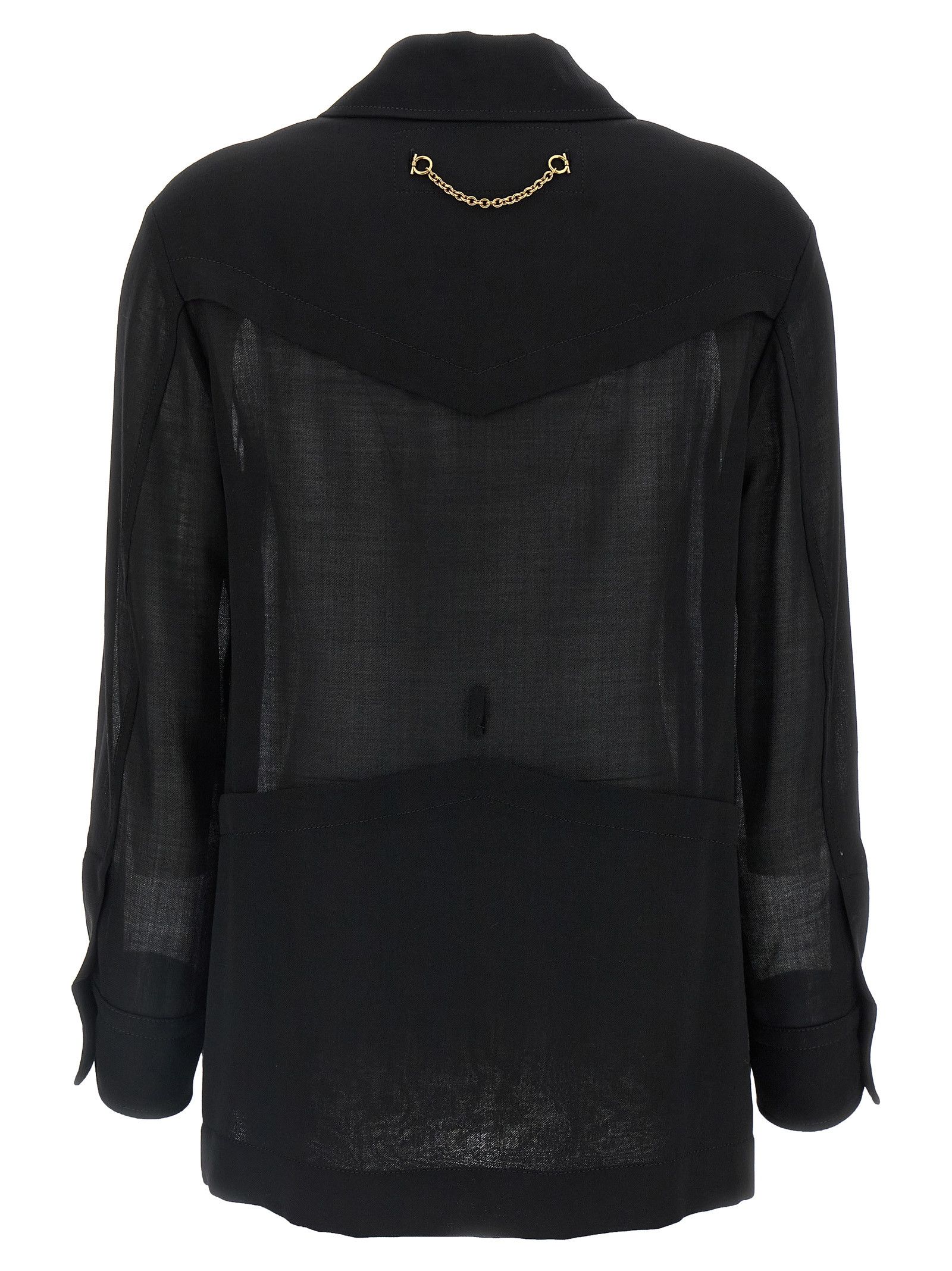 Salvatore Ferragamo Semi-Sheer Wool Jacket Size S / US 4 / IT 40 - 2 Thumbnail
