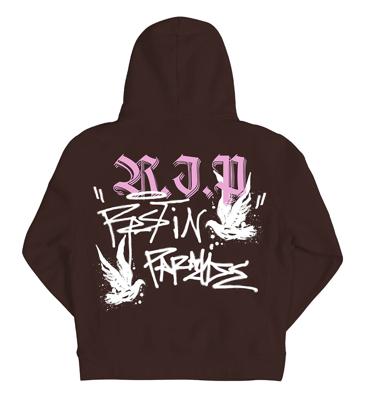 Revenge Graffiti Dove Hoodie Chocolate Brown Size US XL / EU 56 / 4 - 2 Thumbnail