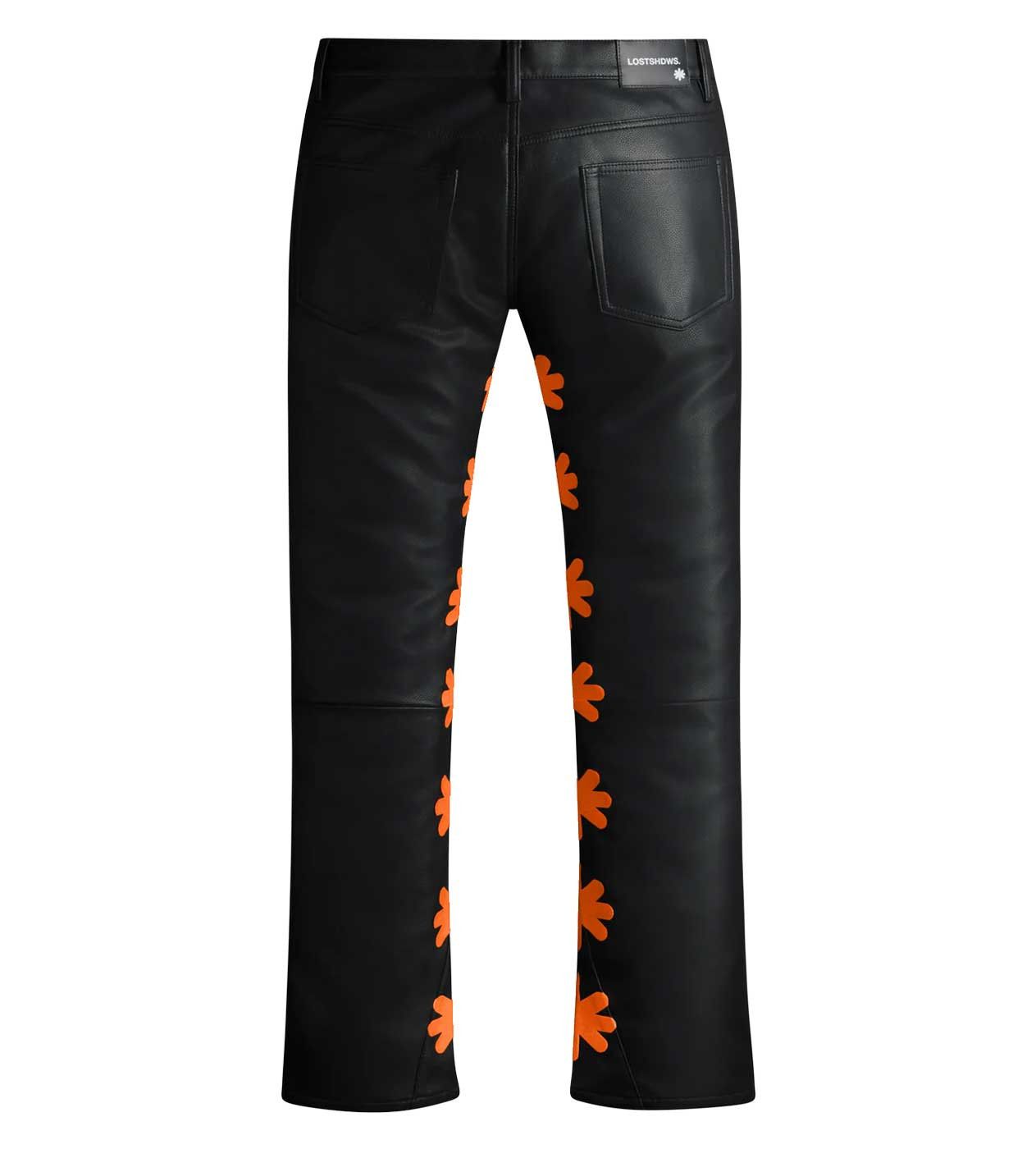 LOSTSHDWS Lost Shdws Leather Pant Black/Orange Size US 30 / EU 46 - 2 Thumbnail