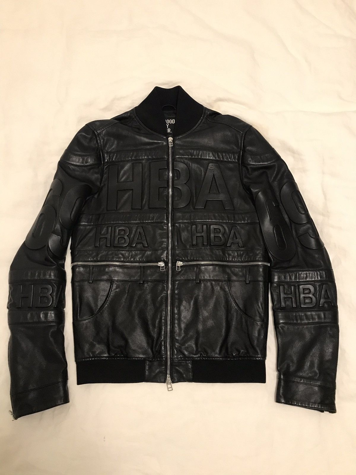 Hood By Air HBA 69 Embossed Leather Bomber Jacket | Grailed