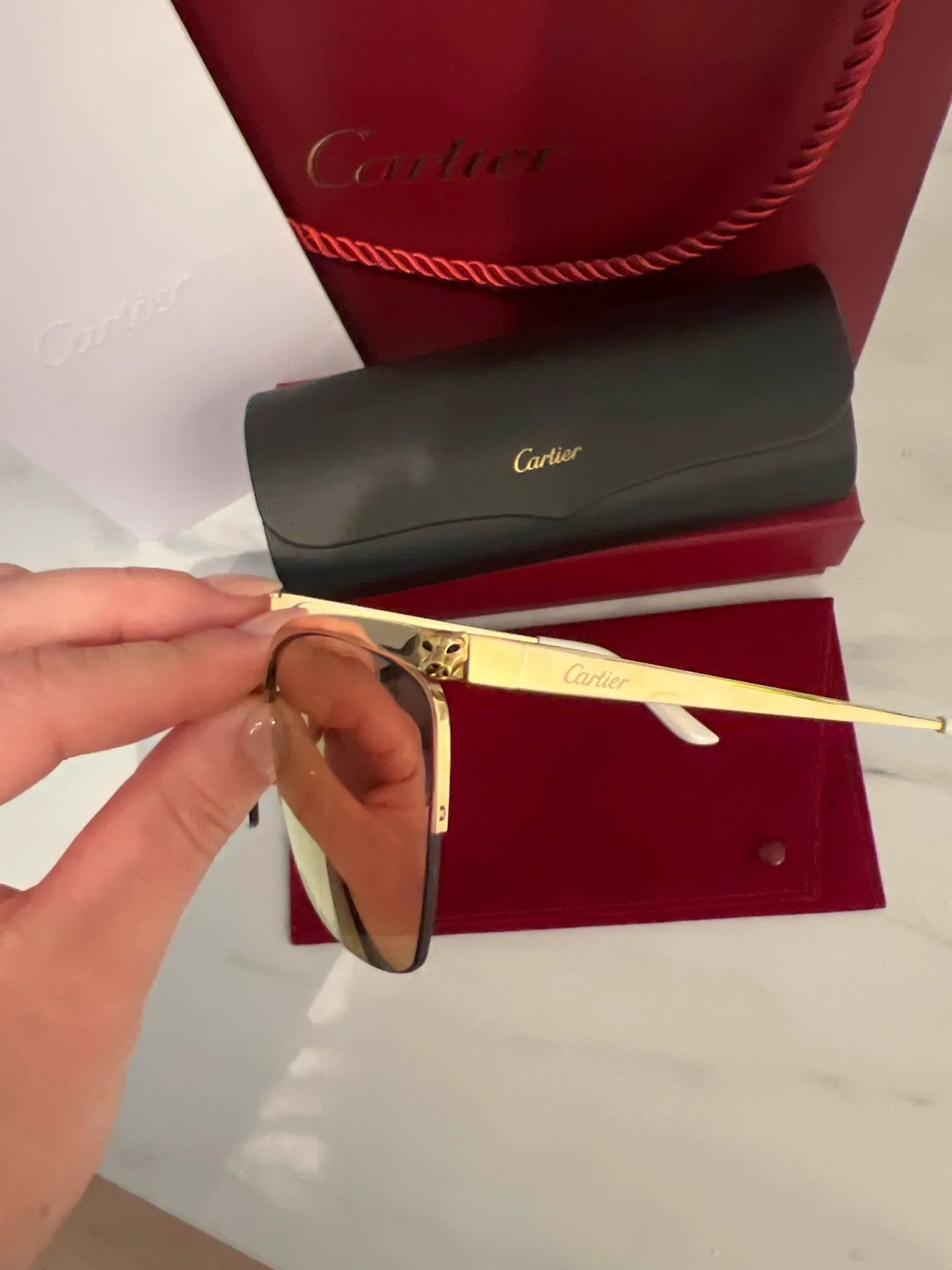 Cartier Cartier Eye pant eyeliner scgf 59x16 pg mirror Sunglasses Size ONE SIZE - 3 Thumbnail
