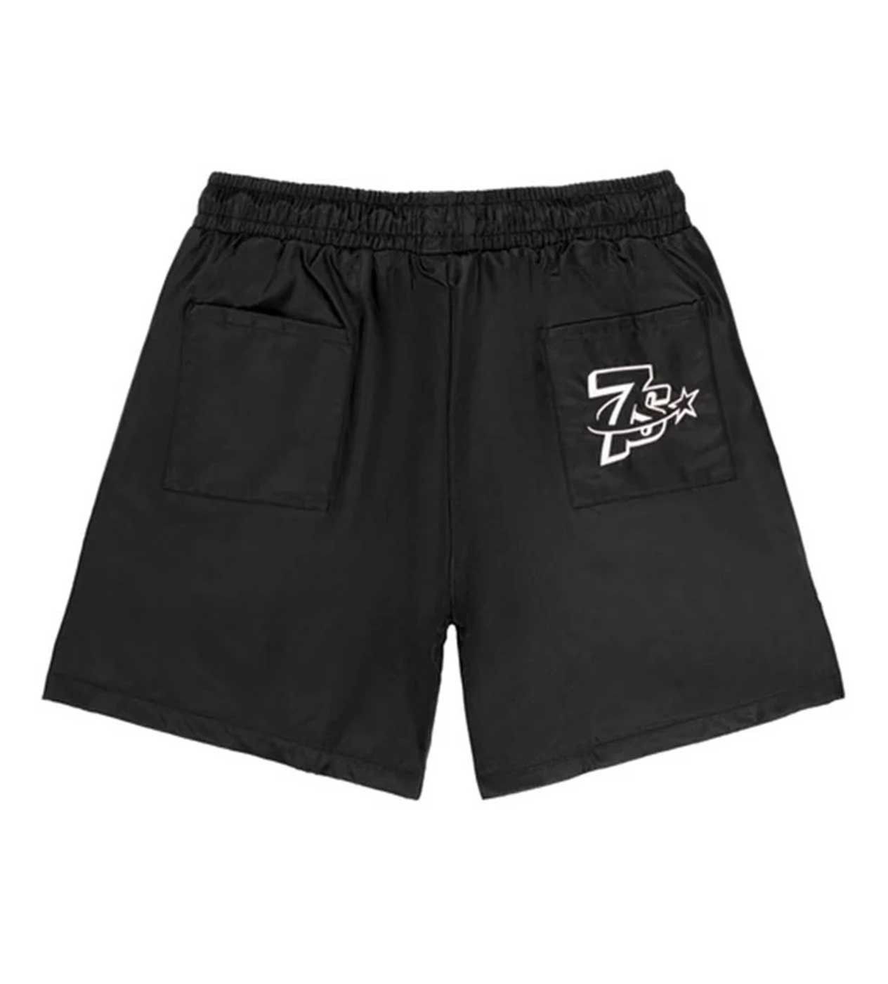TRIPLE SEVENS Nylon Button Shorts Black Size US 30 / EU 46 - 2 Thumbnail