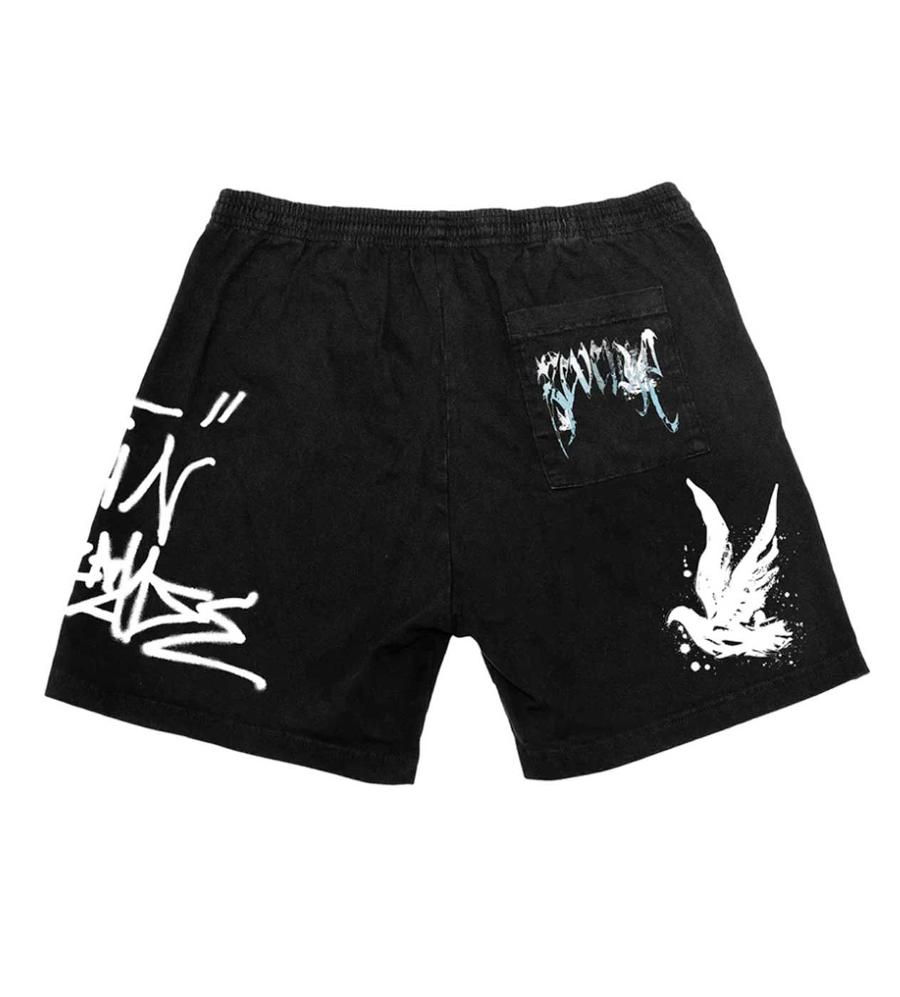 Revenge Graffiti Dove Shorts Black Size US 36 / EU 52 - 2 Thumbnail