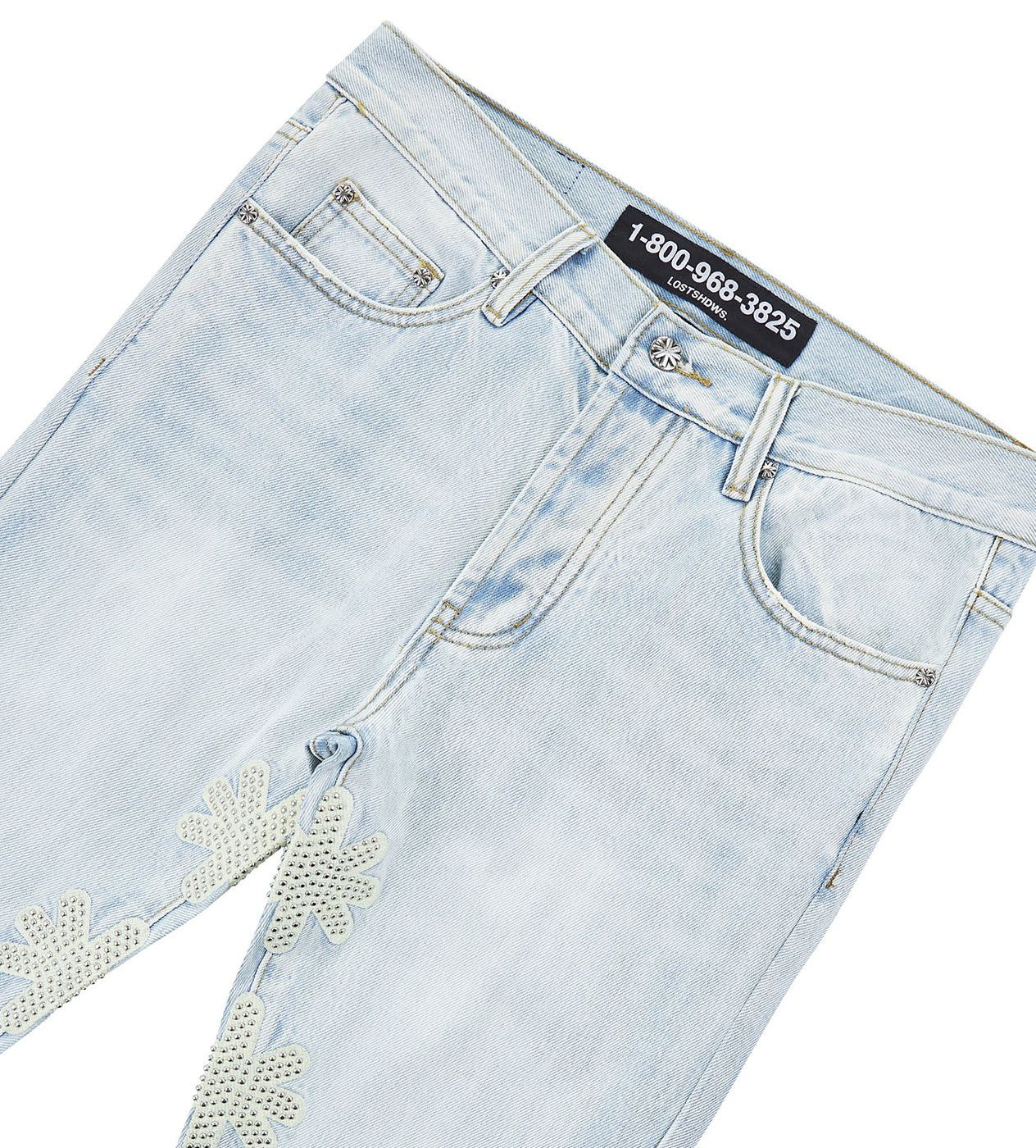 LOSTSHDWS Lost Shdws Studded Denim Pants Blue/Bone Size US 28 / EU 44 - 3 Thumbnail