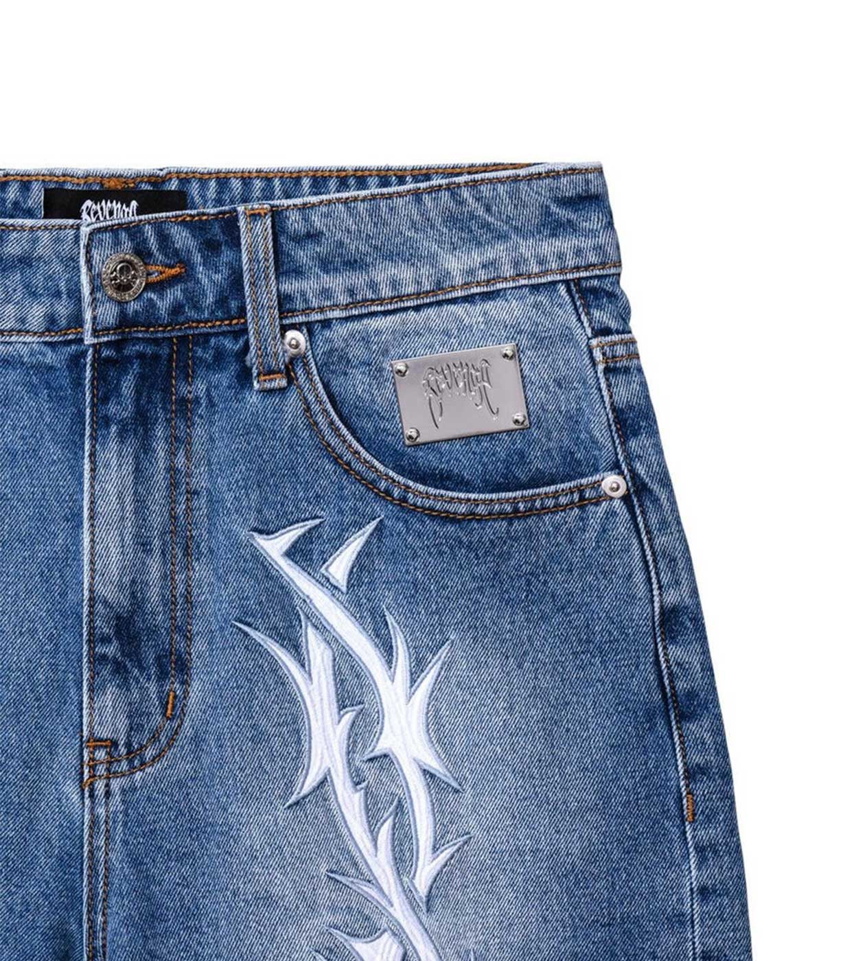 Revenge Thorn Denim Shorts Indigo Size US 34 / EU 50 - 2 Thumbnail