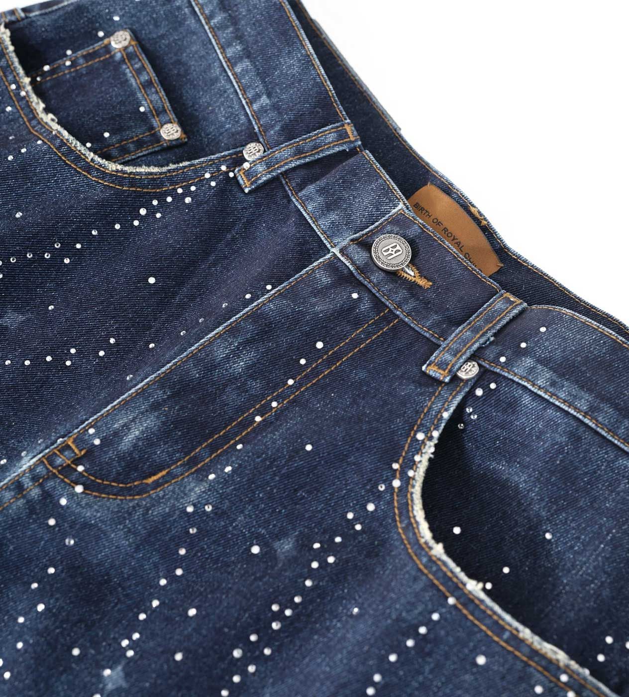 20k Diamond Starlight Denim Shorts Blue