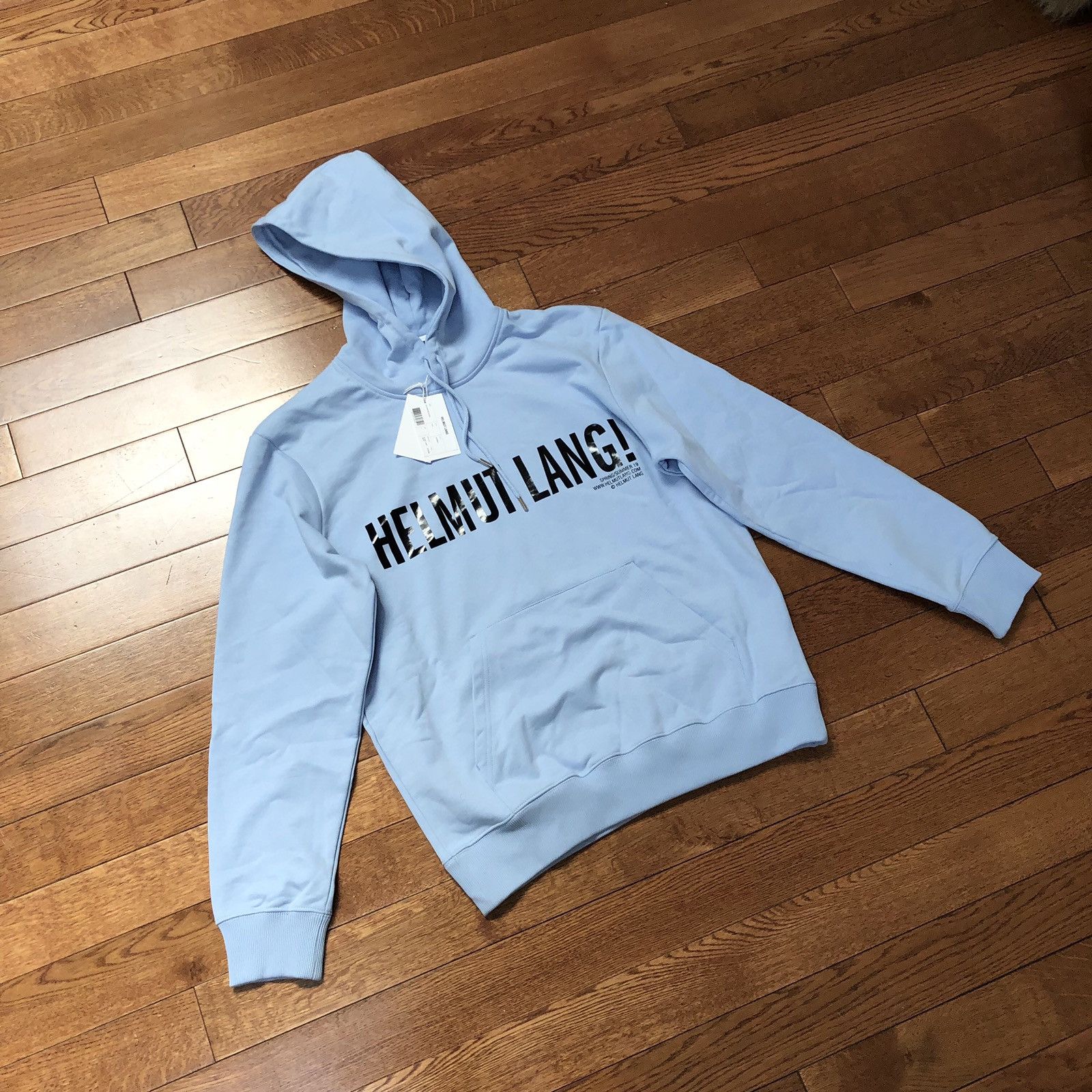 Helmut Lang Helmut Lang Pullover Hoodie Baby Blue Logo Grailed