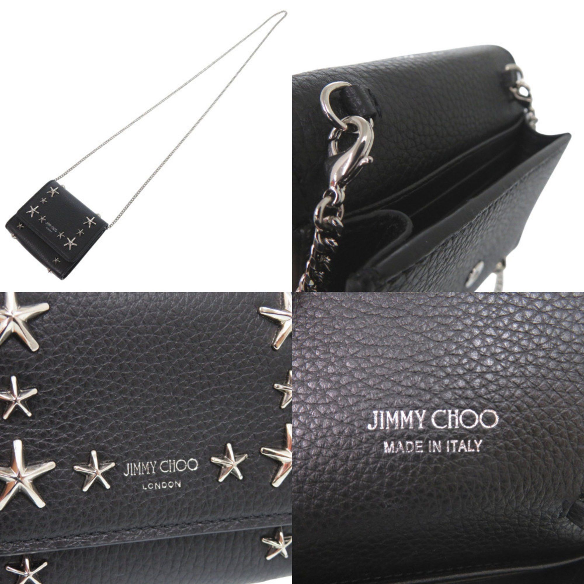 Jimmy Choo Jimmy Choo 2-Way Star Stud Card Case, Crossbody/Shoulder Bag, Leather, Black, 1043 Size ONE SIZE - 10 Thumbnail