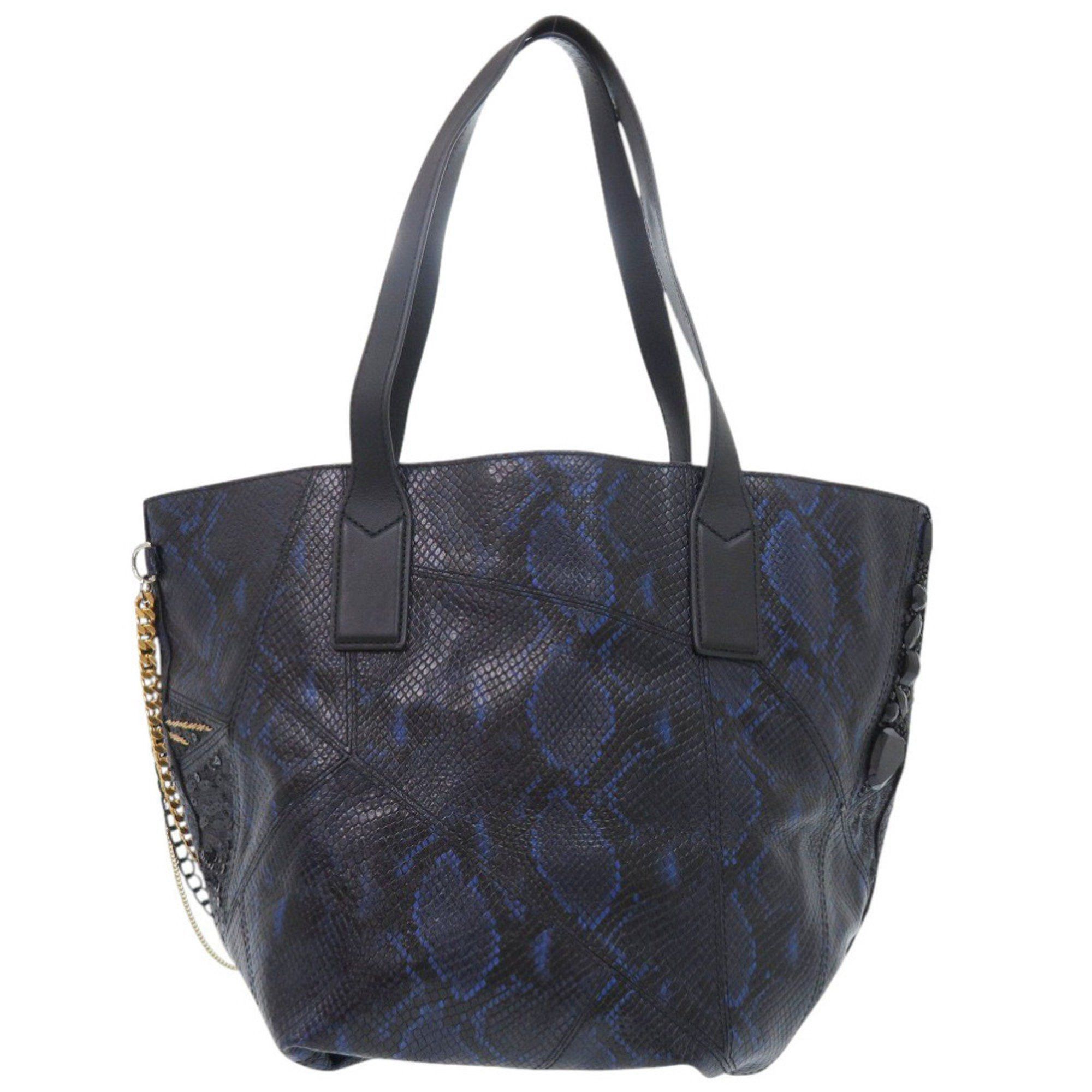 Marc Jacobs Marc Jacobs Blue Tote Bag with Pouch, Chain, Studs, and Embossed Leather, 0621 MARC JACOBS Size ONE SIZE - 3 Thumbnail