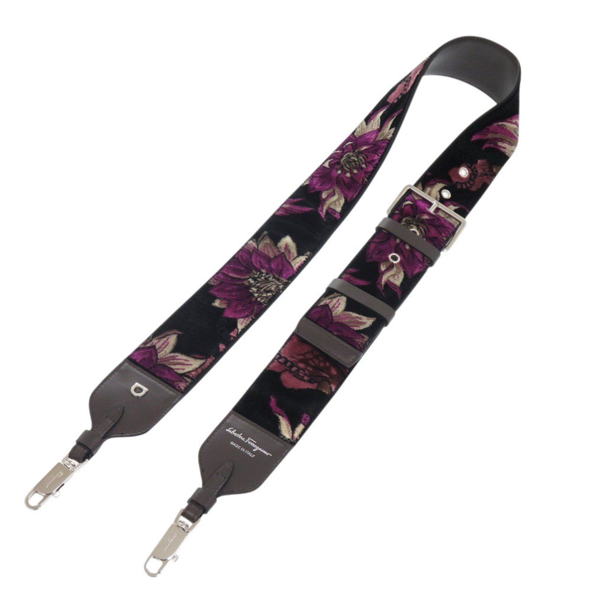 Salvatore Ferragamo Like new Salvatore Ferragamo leather and velour floral purple shoulder strap 0878 Size ONE SIZE - 2 Thumbnail