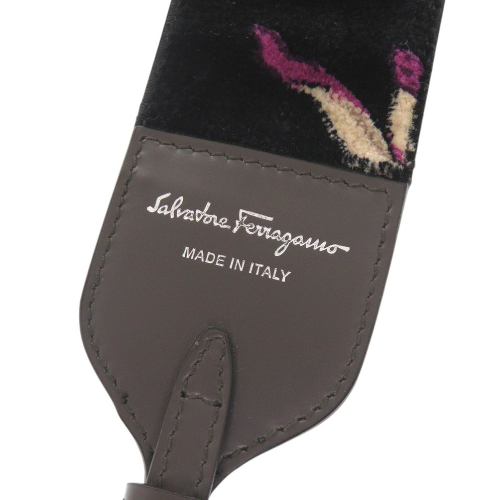 Salvatore Ferragamo Like new Salvatore Ferragamo leather and velour floral purple shoulder strap 0878 Size ONE SIZE - 4 Thumbnail