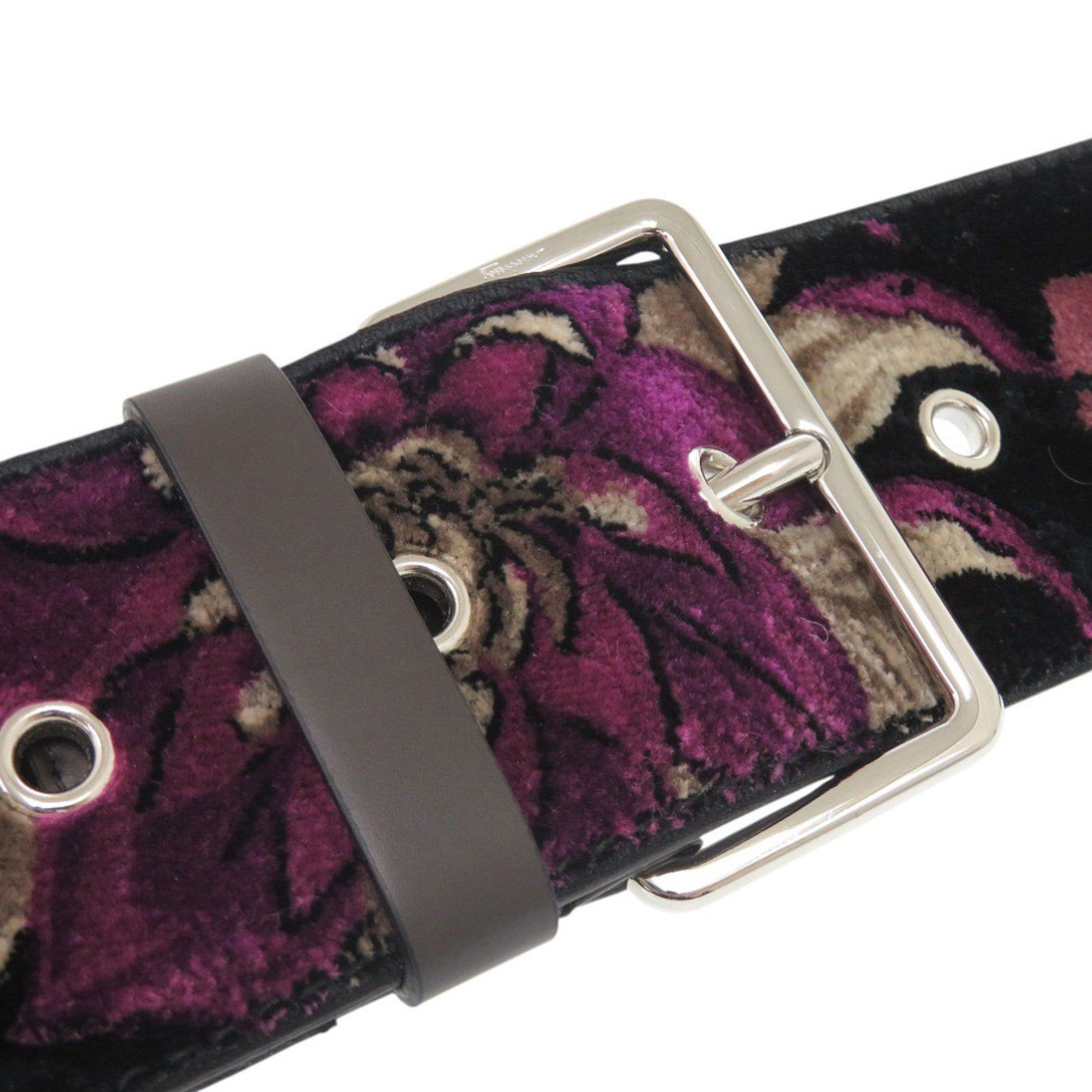 Salvatore Ferragamo Like new Salvatore Ferragamo leather and velour floral purple shoulder strap 0878 Size ONE SIZE - 5 Thumbnail