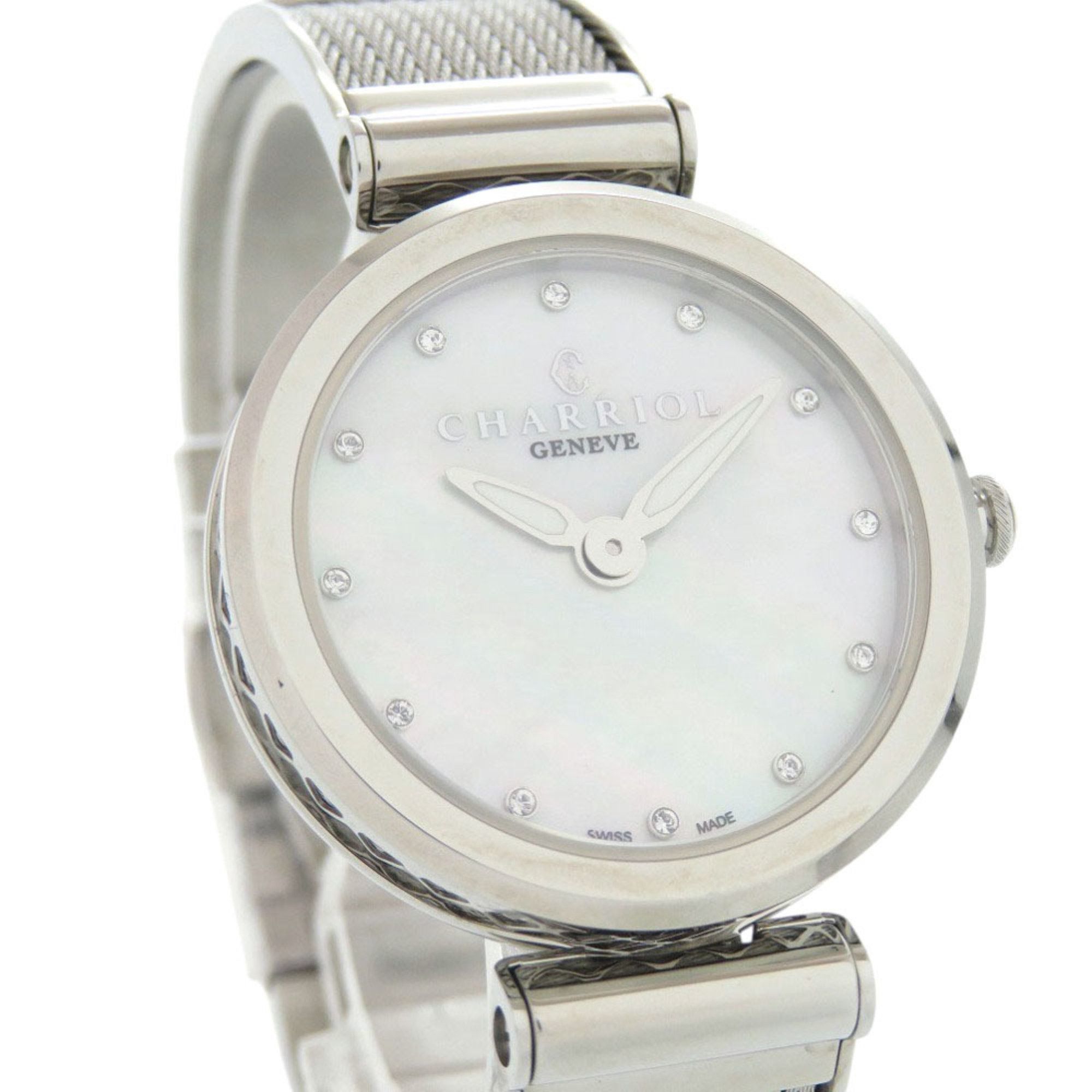 Other Unused Charriol FOREVER WATCH FE32.101.000 Stainless Steel White Shell Dial Quartz Wristwatch 1439 CHARRIOL Size ONE SIZE - 3 Thumbnail