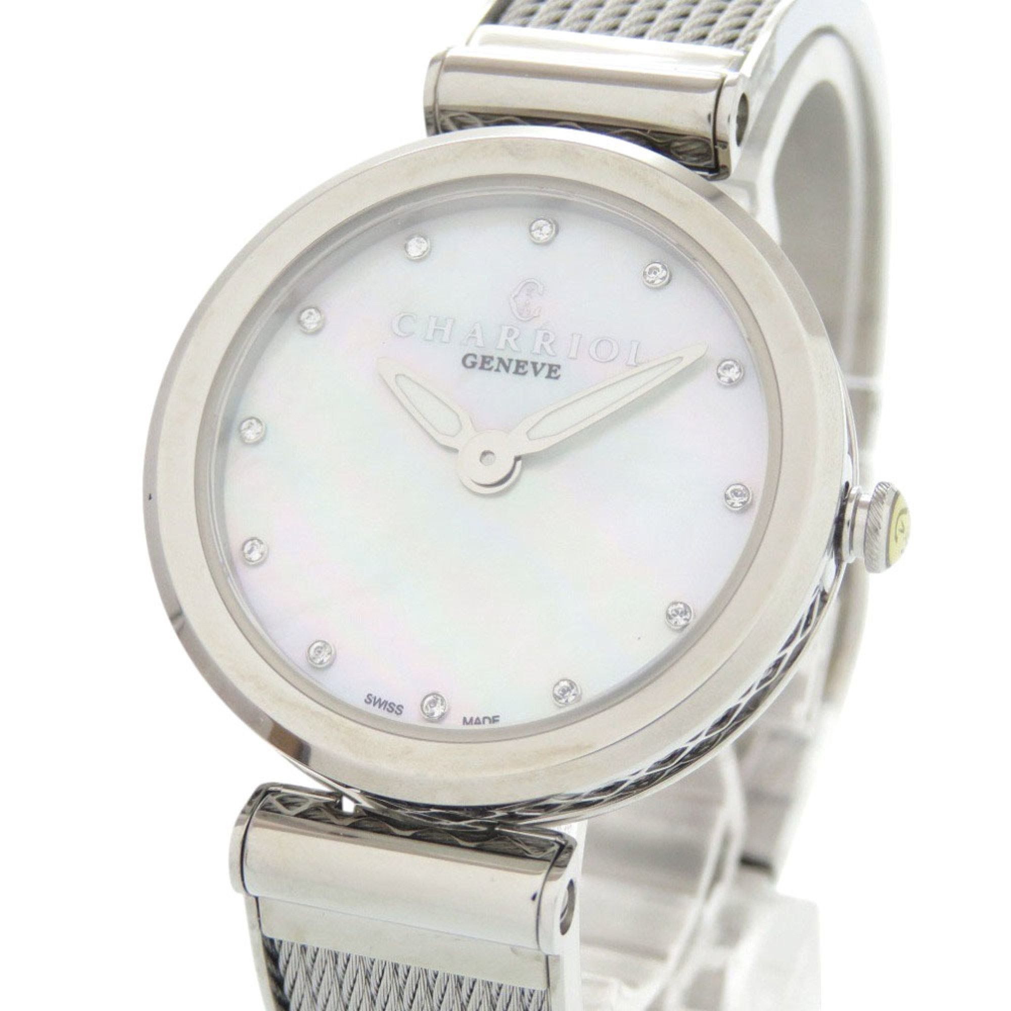 Other Unused Charriol FOREVER WATCH FE32.101.000 Stainless Steel White Shell Dial Quartz Wristwatch 1439 CHARRIOL Size ONE SIZE - 2 Thumbnail