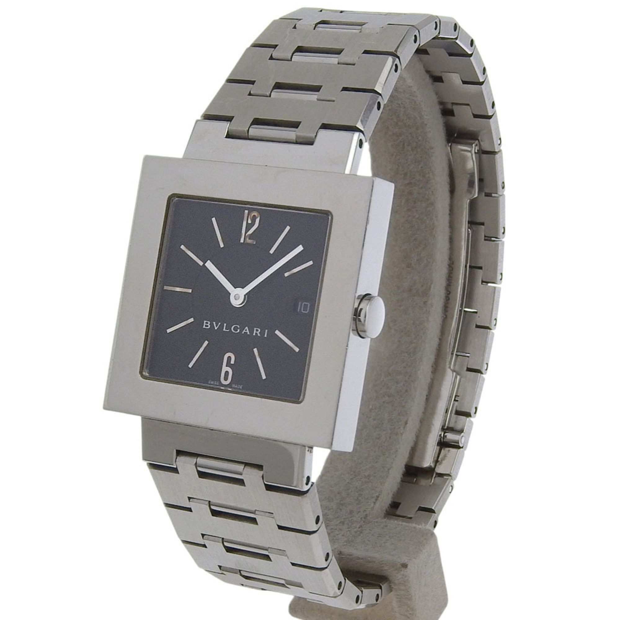 Bvlgari BVLGARI Quadrado Watch SQ29SSD Stainless Steel Quartz Analog Display Black Dial Unisex Size ONE SIZE - 2 Thumbnail