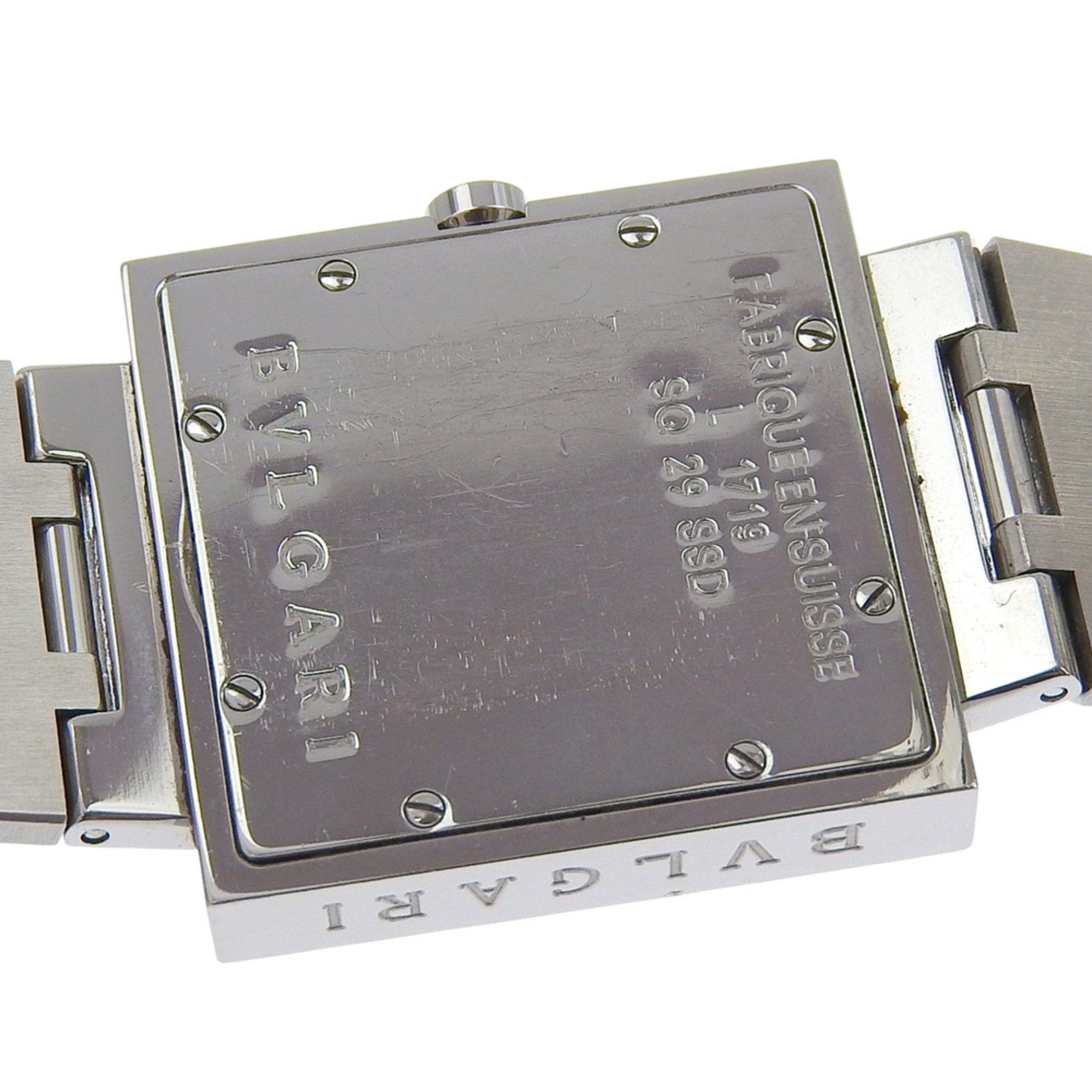 Bvlgari BVLGARI Quadrado Watch SQ29SSD Stainless Steel Quartz Analog Display Black Dial Unisex Size ONE SIZE - 6 Thumbnail
