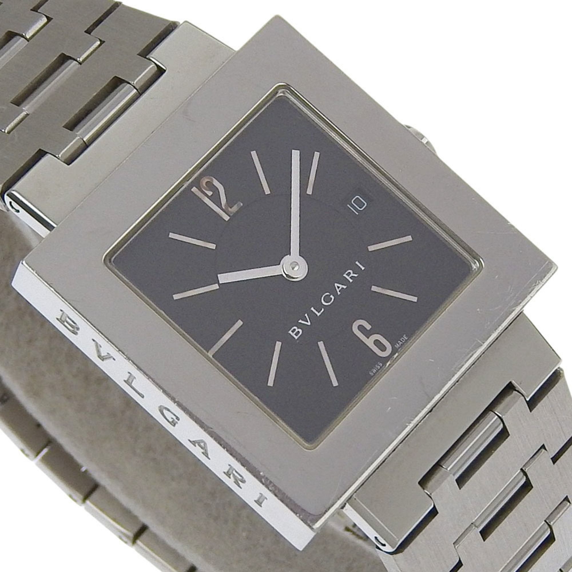 Bvlgari BVLGARI Quadrado Watch SQ29SSD Stainless Steel Quartz Analog Display Black Dial Unisex Size ONE SIZE - 3 Thumbnail