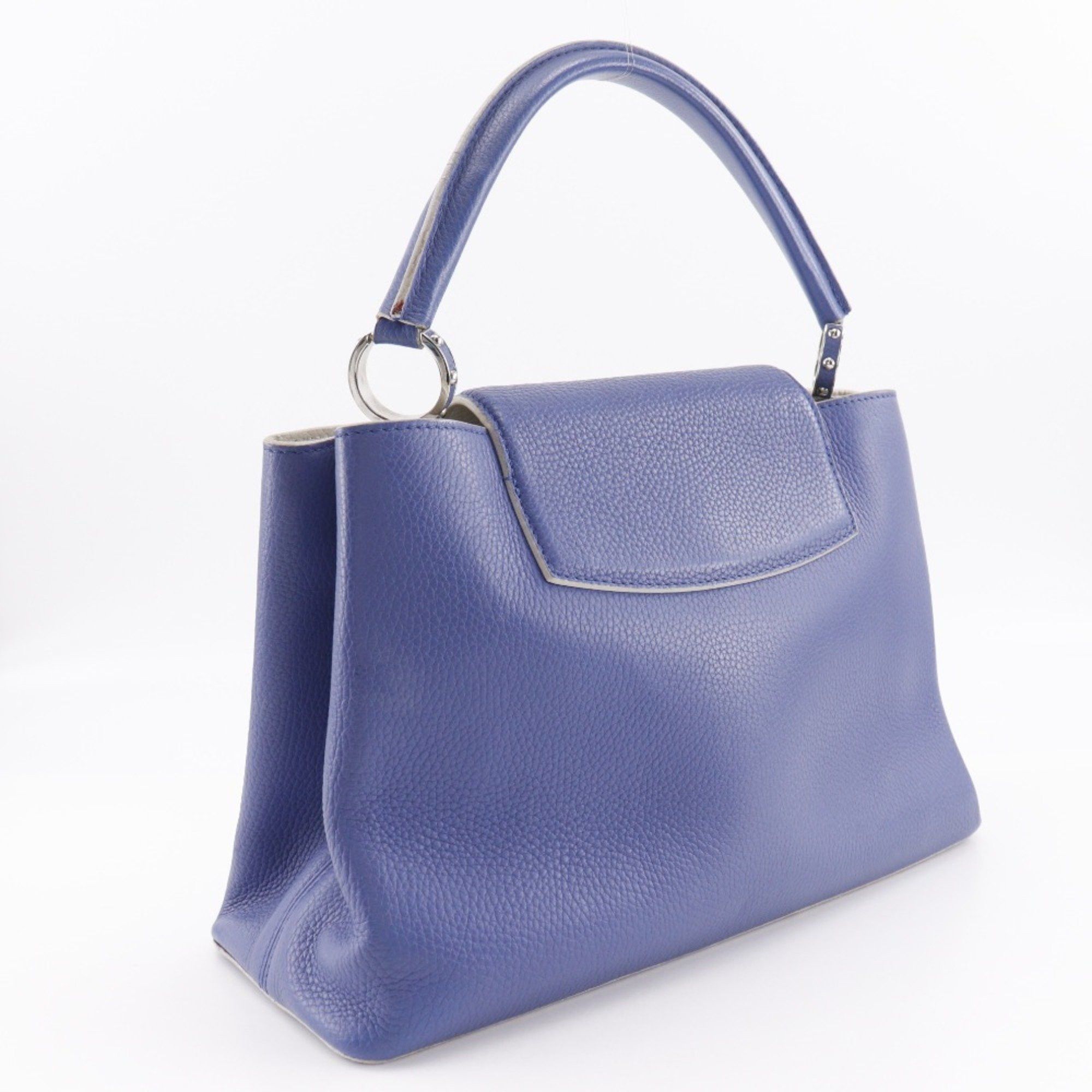 Louis Vuitton Louis Vuitton Capucines MM Handbag, Parnassus x Taurillon Leather, Made in France, 2015, Blue/White, AH5105, A5, Flap, CAPCSINE MM, Women's Size ONE SIZE - 3 Thumbnail
