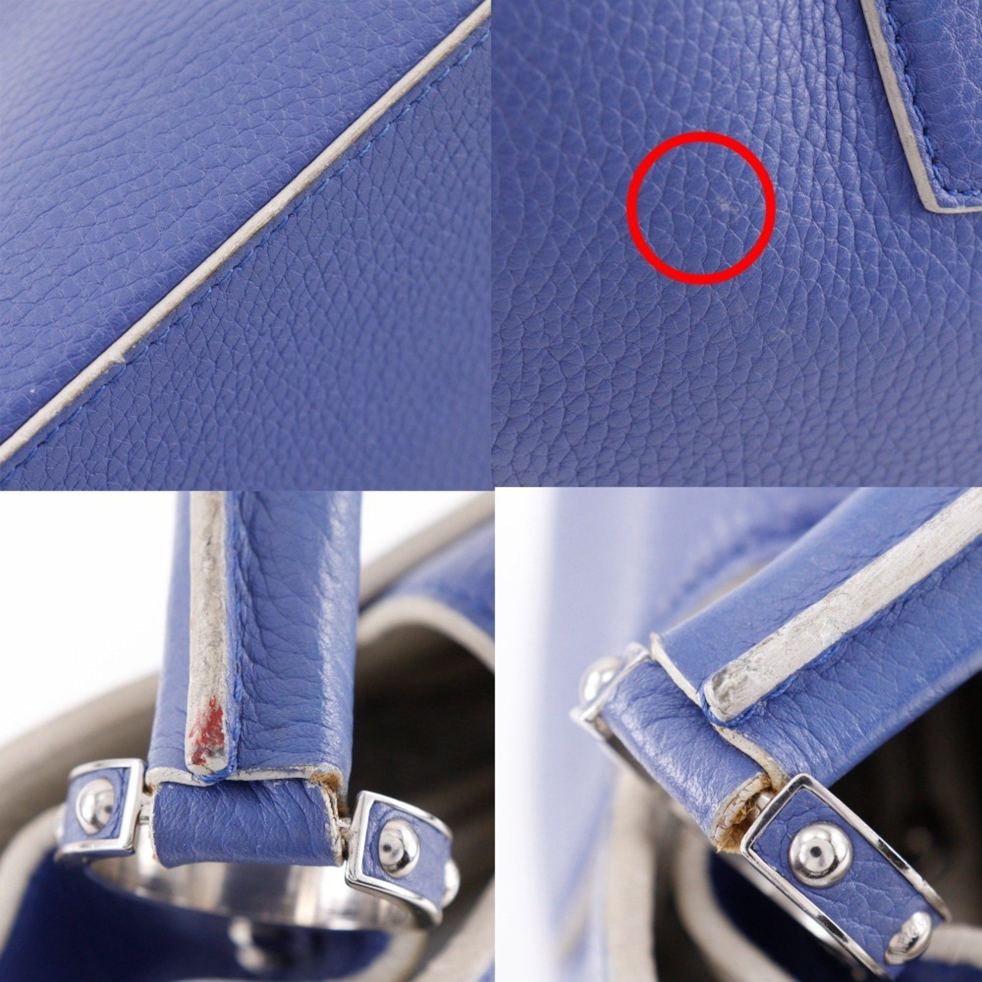 Louis Vuitton Louis Vuitton Capucines MM Handbag, Parnassus x Taurillon Leather, Made in France, 2015, Blue/White, AH5105, A5, Flap, CAPCSINE MM, Women's Size ONE SIZE - 11 Thumbnail
