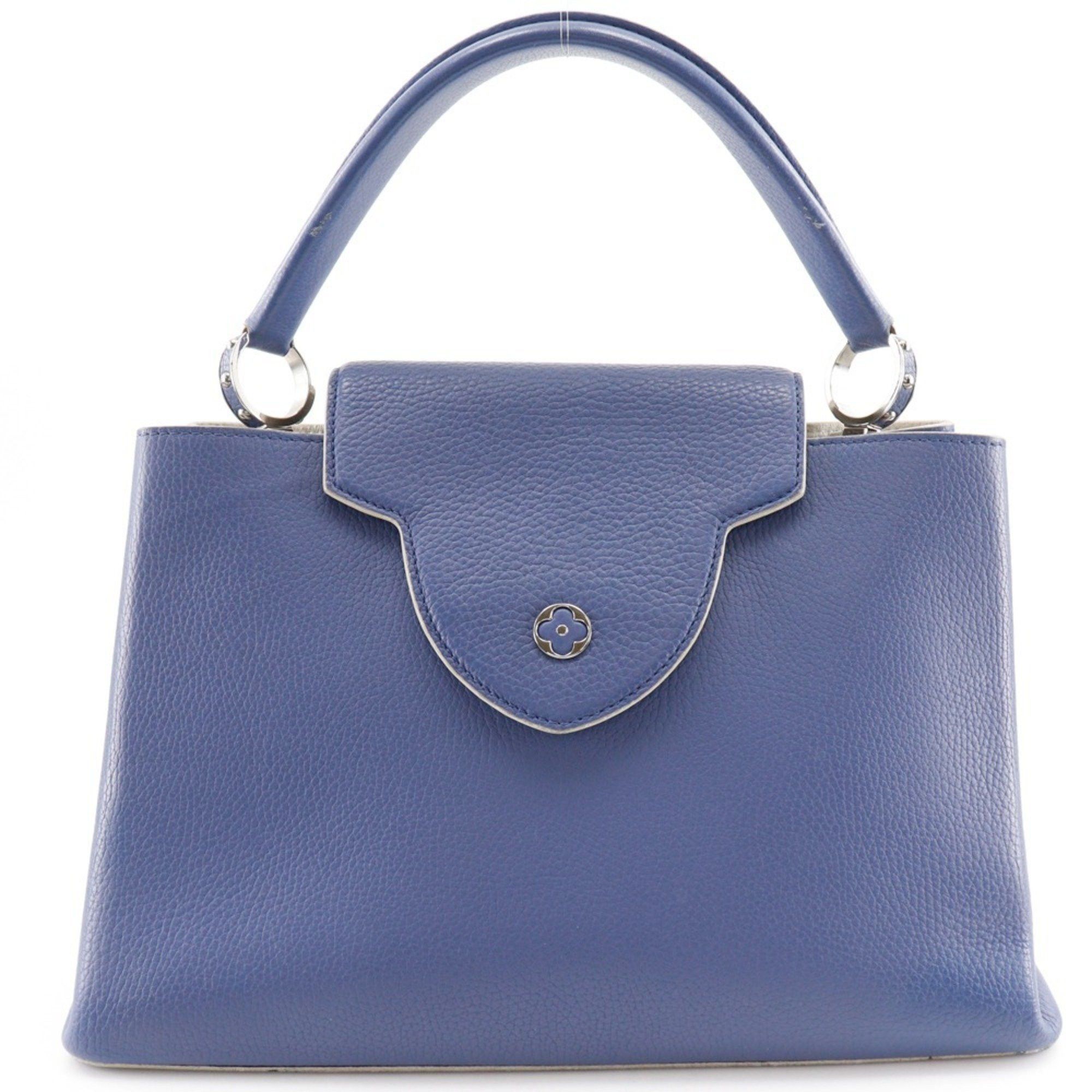 Louis Vuitton Louis Vuitton Capucines MM Handbag, Parnassus x Taurillon Leather, Made in France, 2015, Blue/White, AH5105, A5, Flap, CAPCSINE MM, Women's Size ONE SIZE - 7 Thumbnail