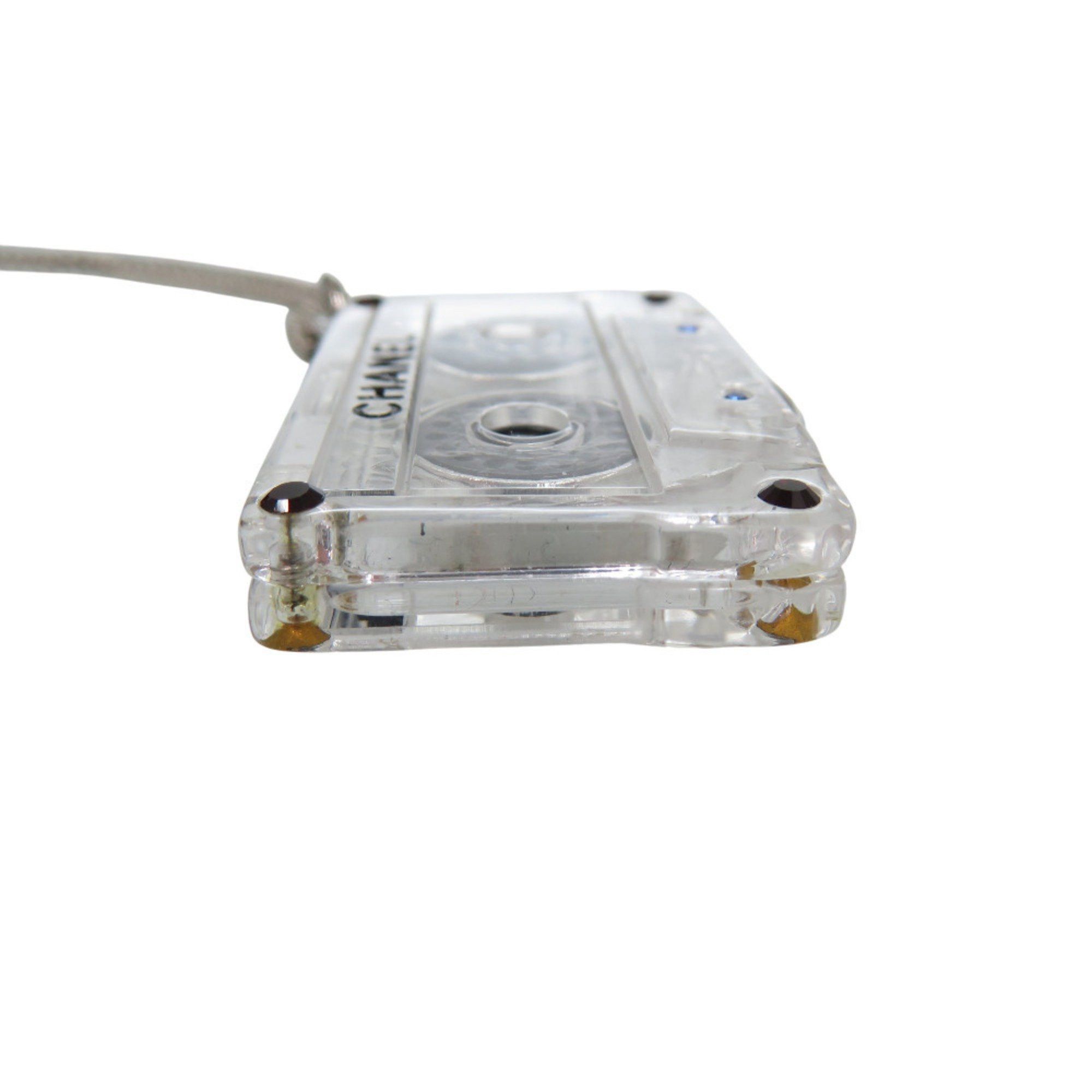 Chanel CHANEL Cassette Tape Rhinestone Necklace, Plastic, Clear, 1434 Size ONE SIZE - 7 Thumbnail