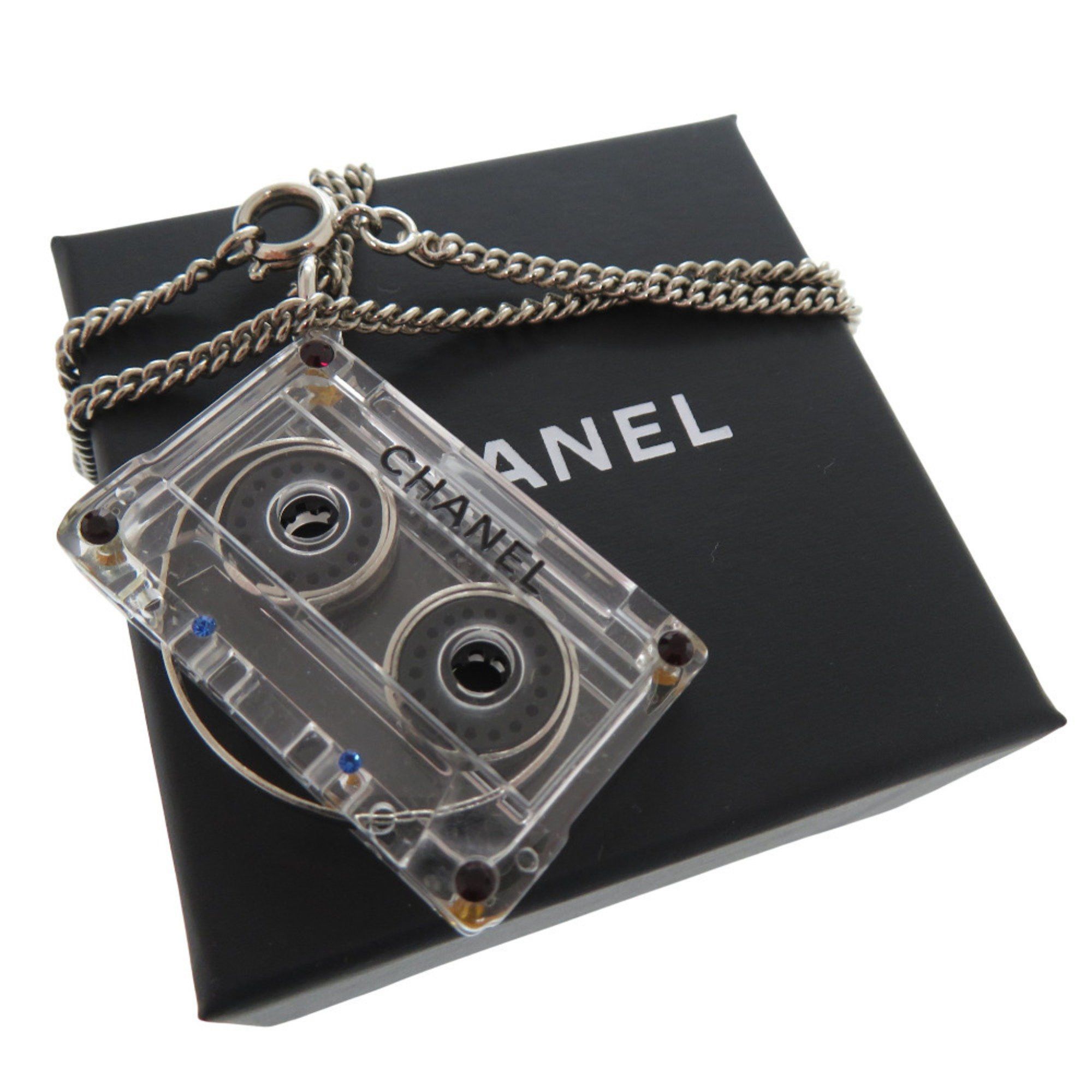 Chanel CHANEL Cassette Tape Rhinestone Necklace, Plastic, Clear, 1434 Size ONE SIZE - 2 Thumbnail