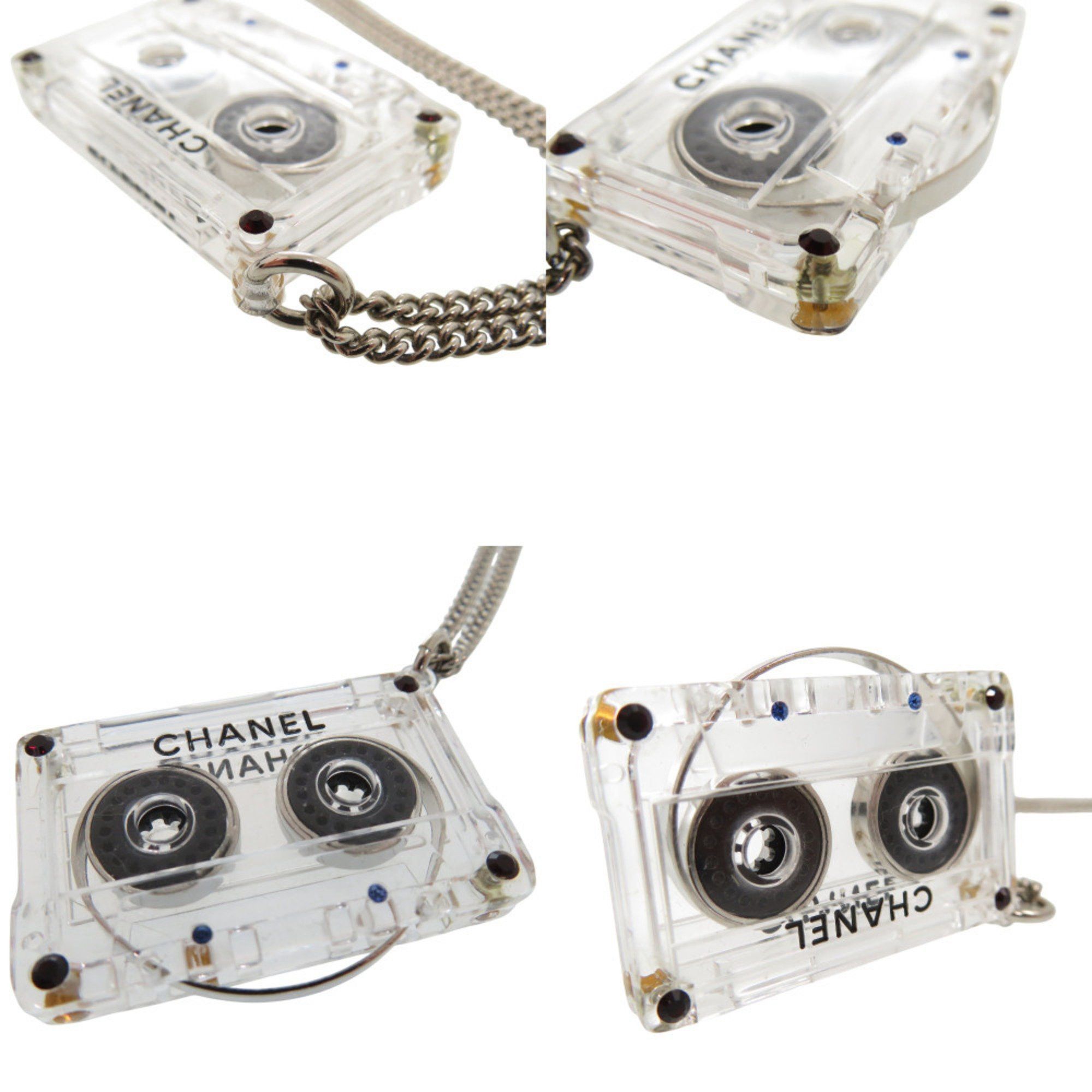 Chanel CHANEL Cassette Tape Rhinestone Necklace, Plastic, Clear, 1434 Size ONE SIZE - 9 Thumbnail