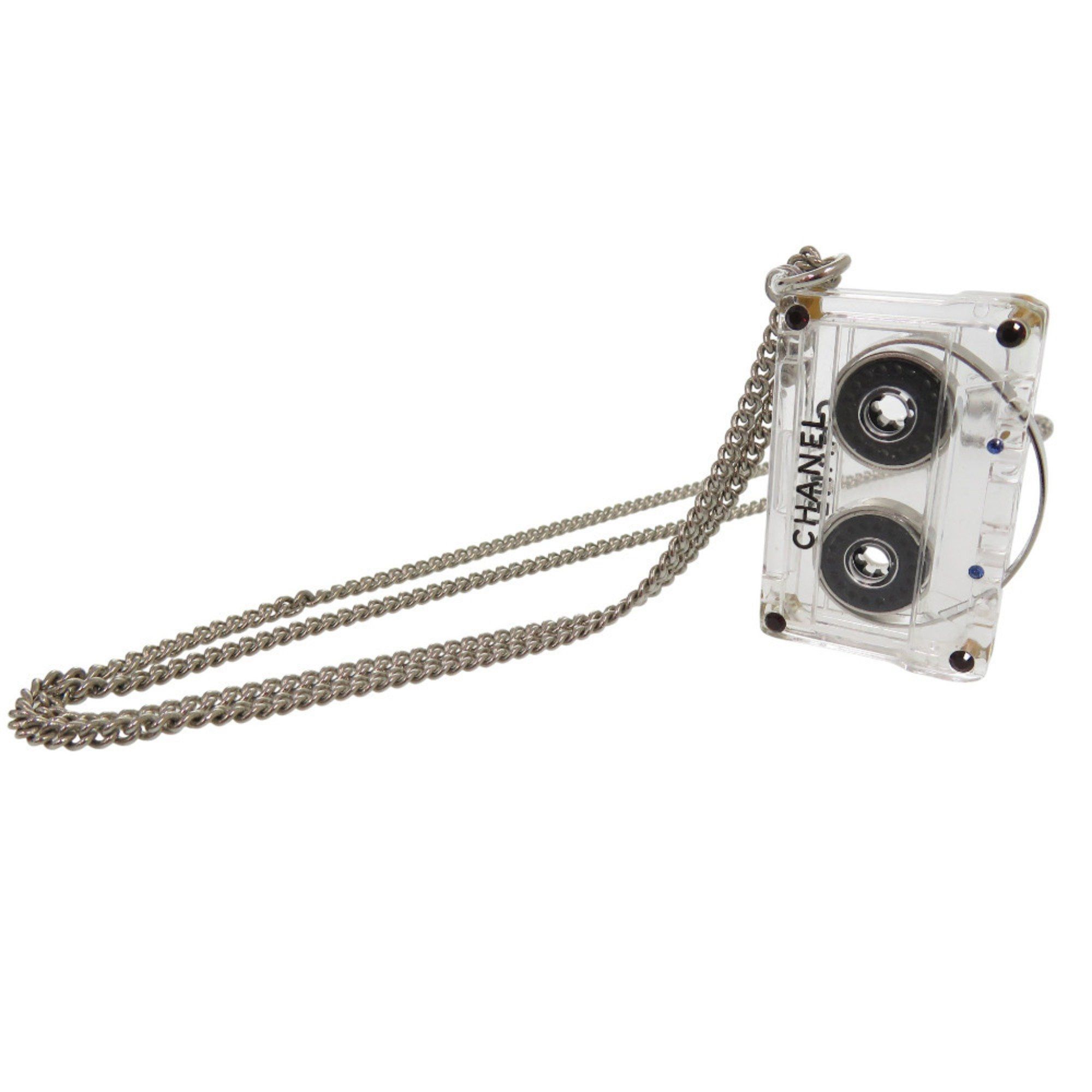 Chanel CHANEL Cassette Tape Rhinestone Necklace, Plastic, Clear, 1434 Size ONE SIZE - 4 Thumbnail