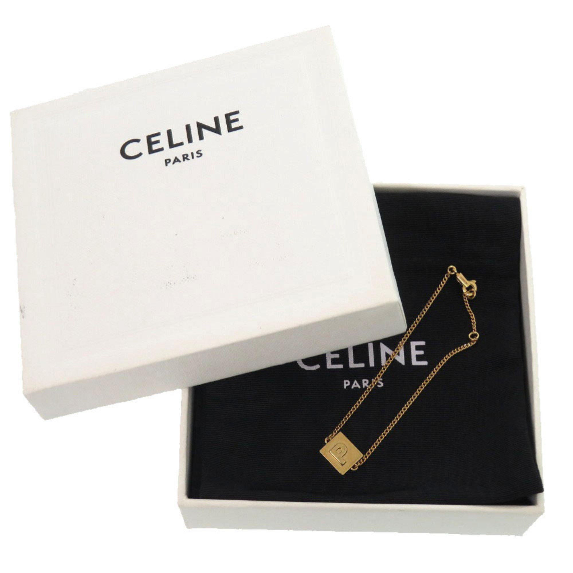 Celine Like new Celine Alphabet P Initial Bracelet 46B0P6BRA GP Gold 0630 CELINE Size ONE SIZE - 2 Thumbnail
