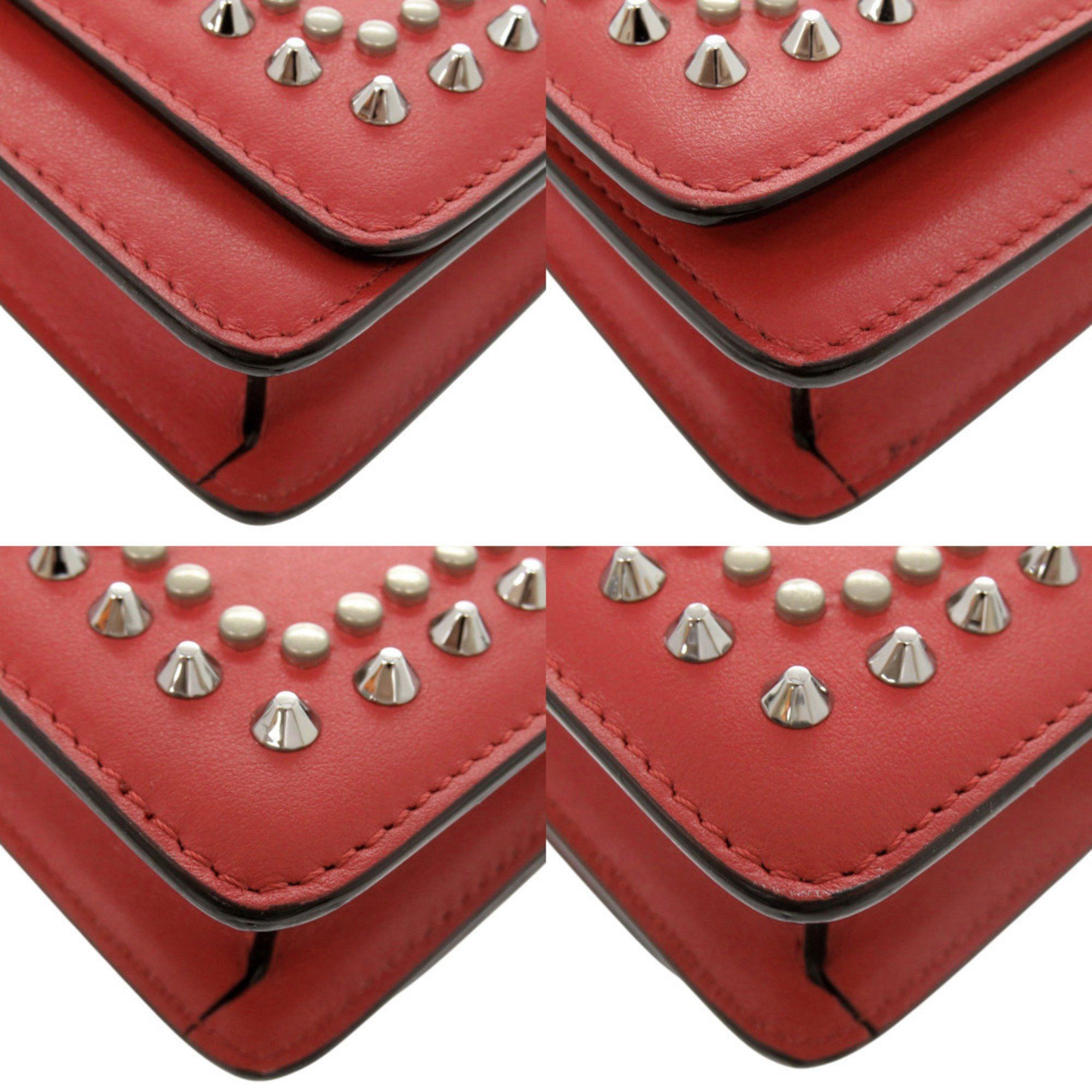 Jimmy Choo Jimmy Choo Varenne Studded Leather Red Chain Wallet Shoulder Bag (Red) 0812 JIMMY CHOO Size ONE SIZE - 4 Thumbnail
