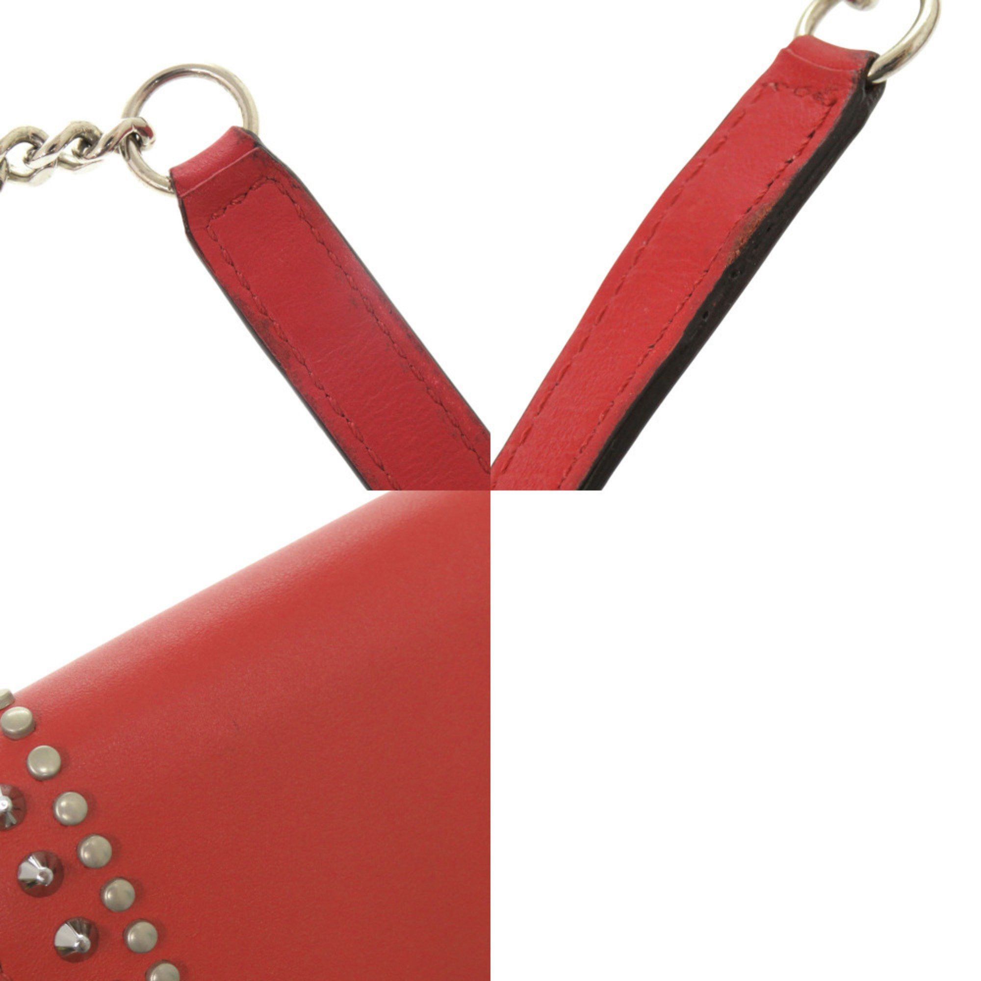Jimmy Choo Jimmy Choo Varenne Studded Leather Red Chain Wallet Shoulder Bag (Red) 0812 JIMMY CHOO Size ONE SIZE - 10 Thumbnail