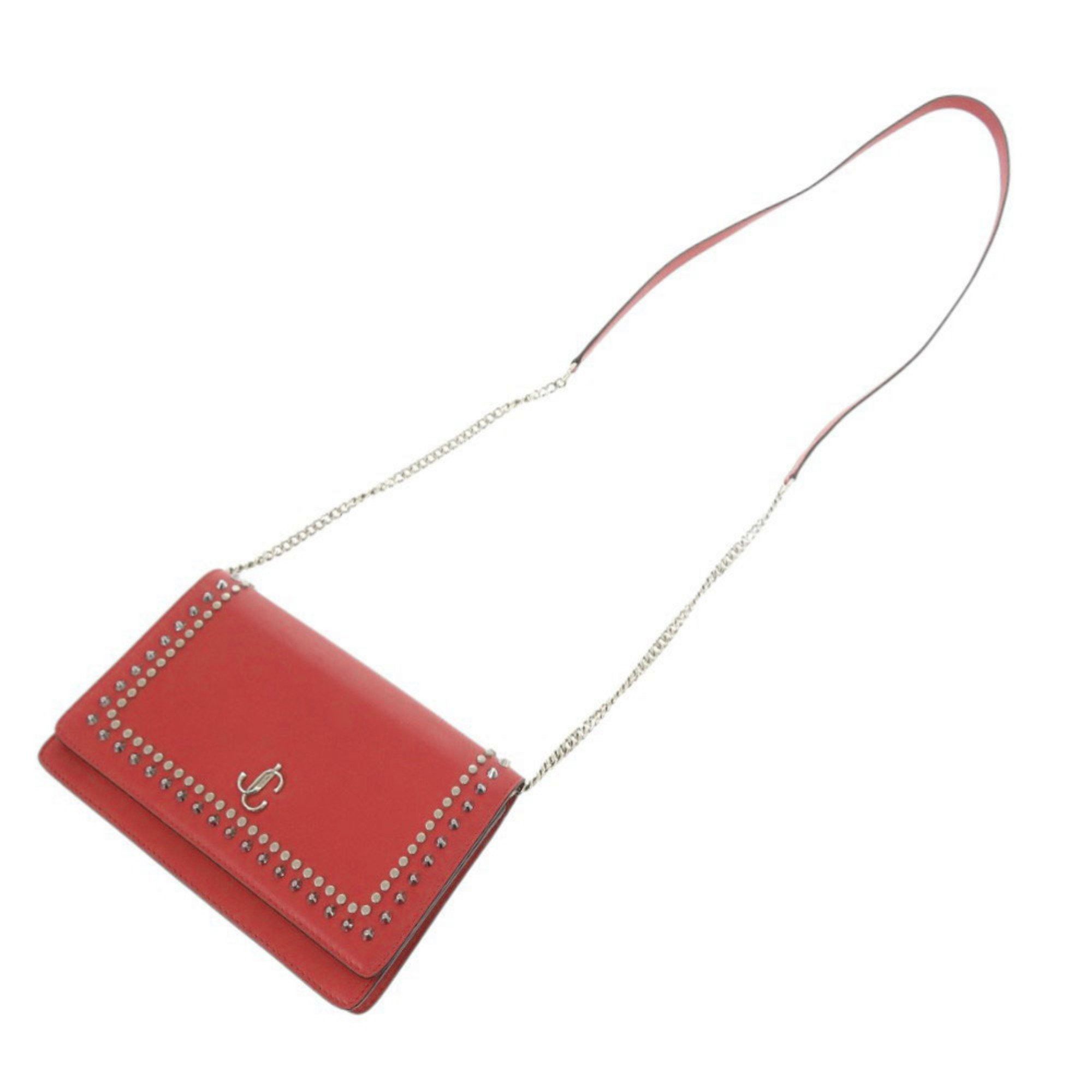 Jimmy Choo Jimmy Choo Varenne Studded Leather Red Chain Wallet Shoulder Bag (Red) 0812 JIMMY CHOO Size ONE SIZE - 5 Thumbnail