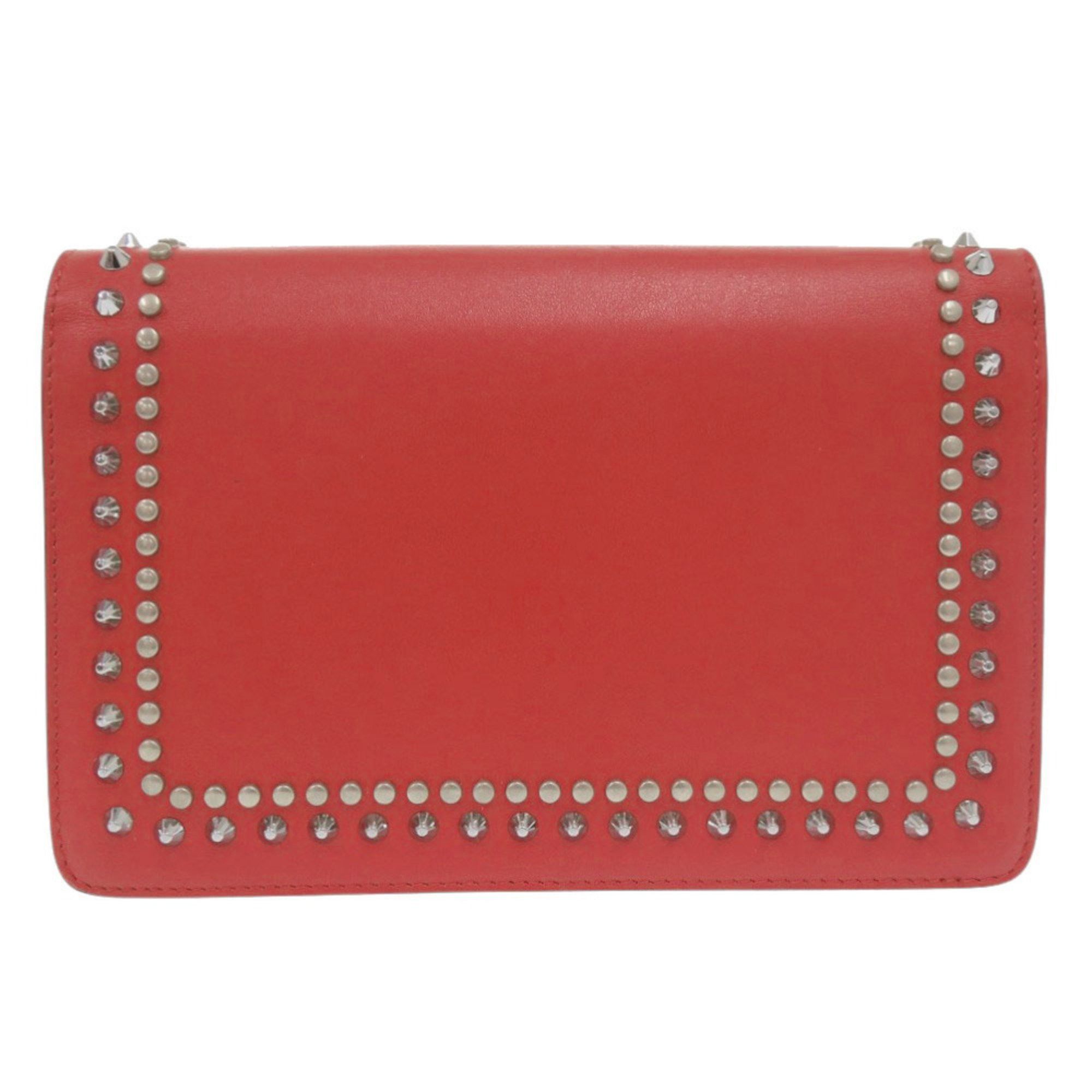 Jimmy Choo Jimmy Choo Varenne Studded Leather Red Chain Wallet Shoulder Bag (Red) 0812 JIMMY CHOO Size ONE SIZE - 3 Thumbnail