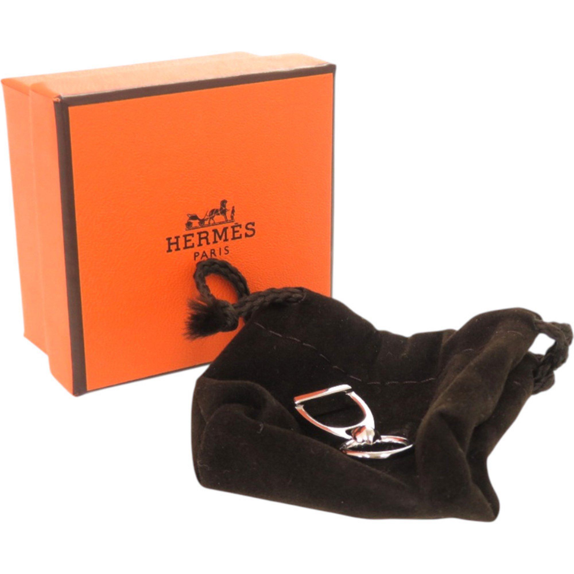 Hermes Unused Hermès Etrier scarf ring, metal, silver, 0576 HERMES Size ONE SIZE - 2 Thumbnail