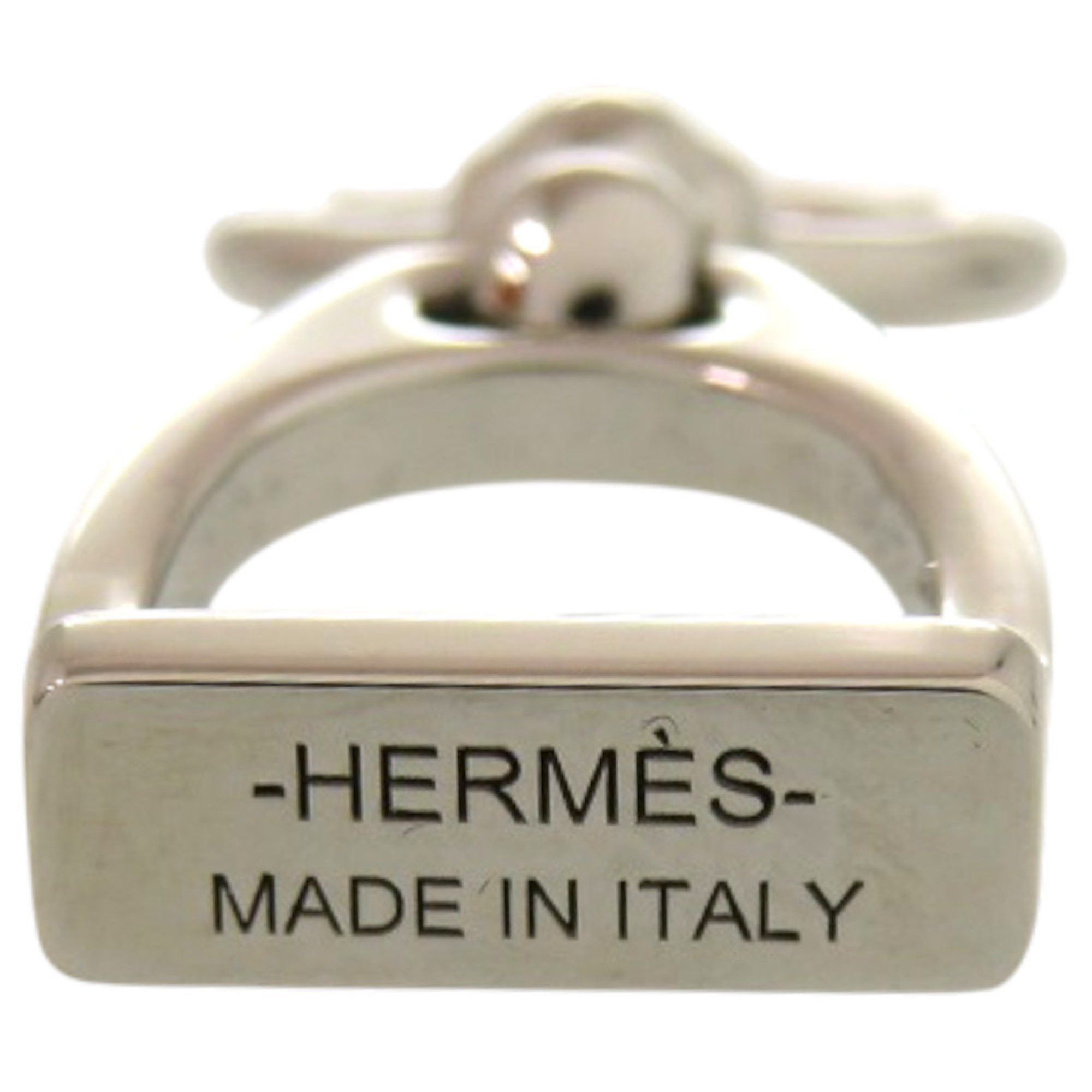 Hermes Unused Hermès Etrier scarf ring, metal, silver, 0576 HERMES Size ONE SIZE - 6 Thumbnail