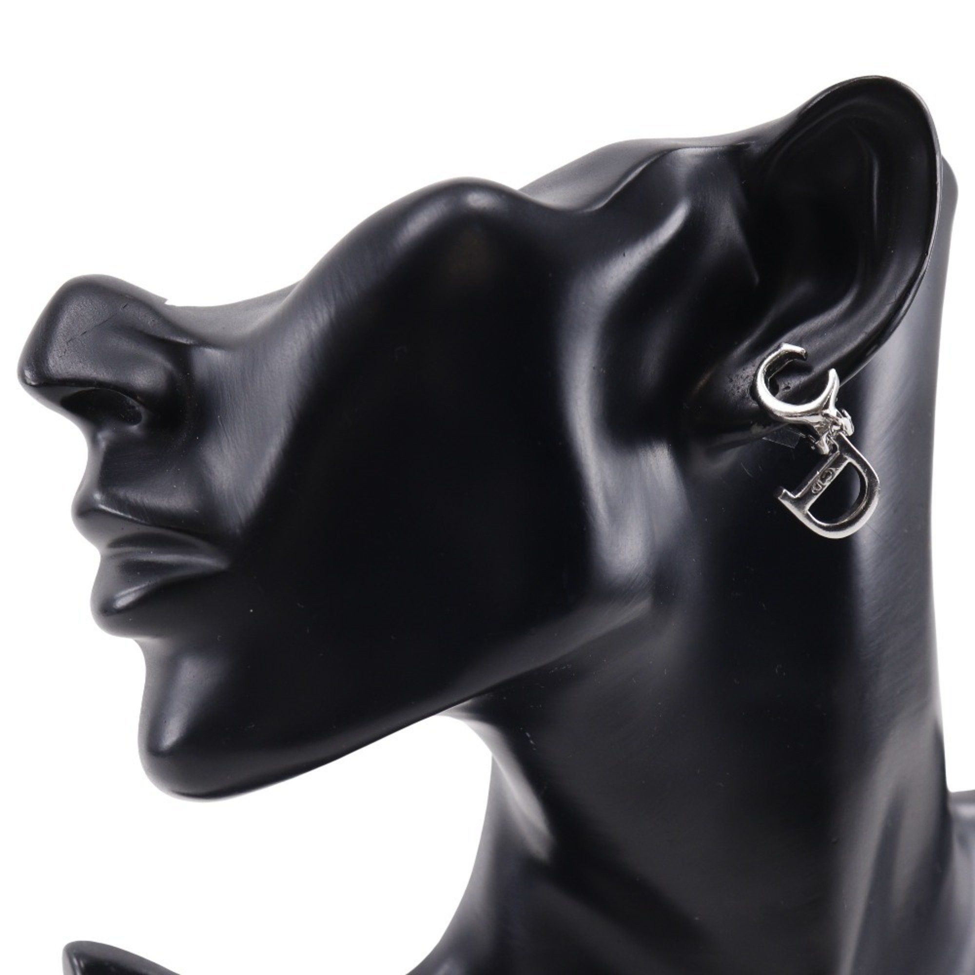 Dior Christian Dior CD logo earrings, silver, approximately 5.5g, logo, for women. Size ONE SIZE - 2 Thumbnail