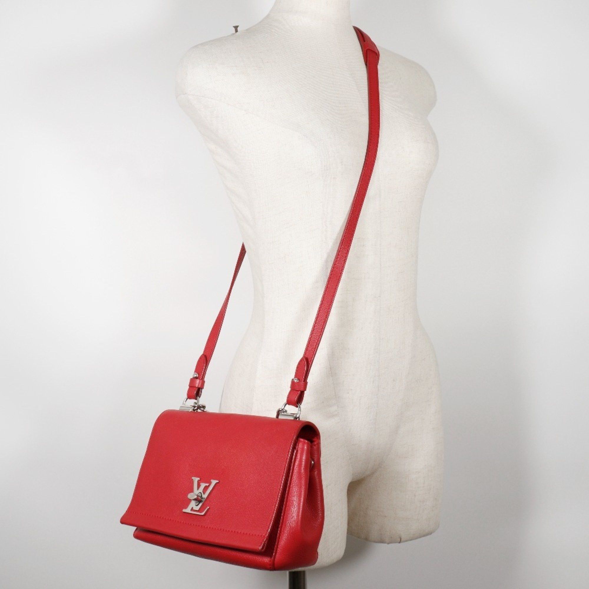 Louis Vuitton Louis Vuitton Rock Me BB Shoulder Bag, 2-Way, M51202, Calfskin Ruby, Made in France, 2017, Red, DU0197, Turnlock, BB, Women's Size ONE SIZE - 15 Thumbnail