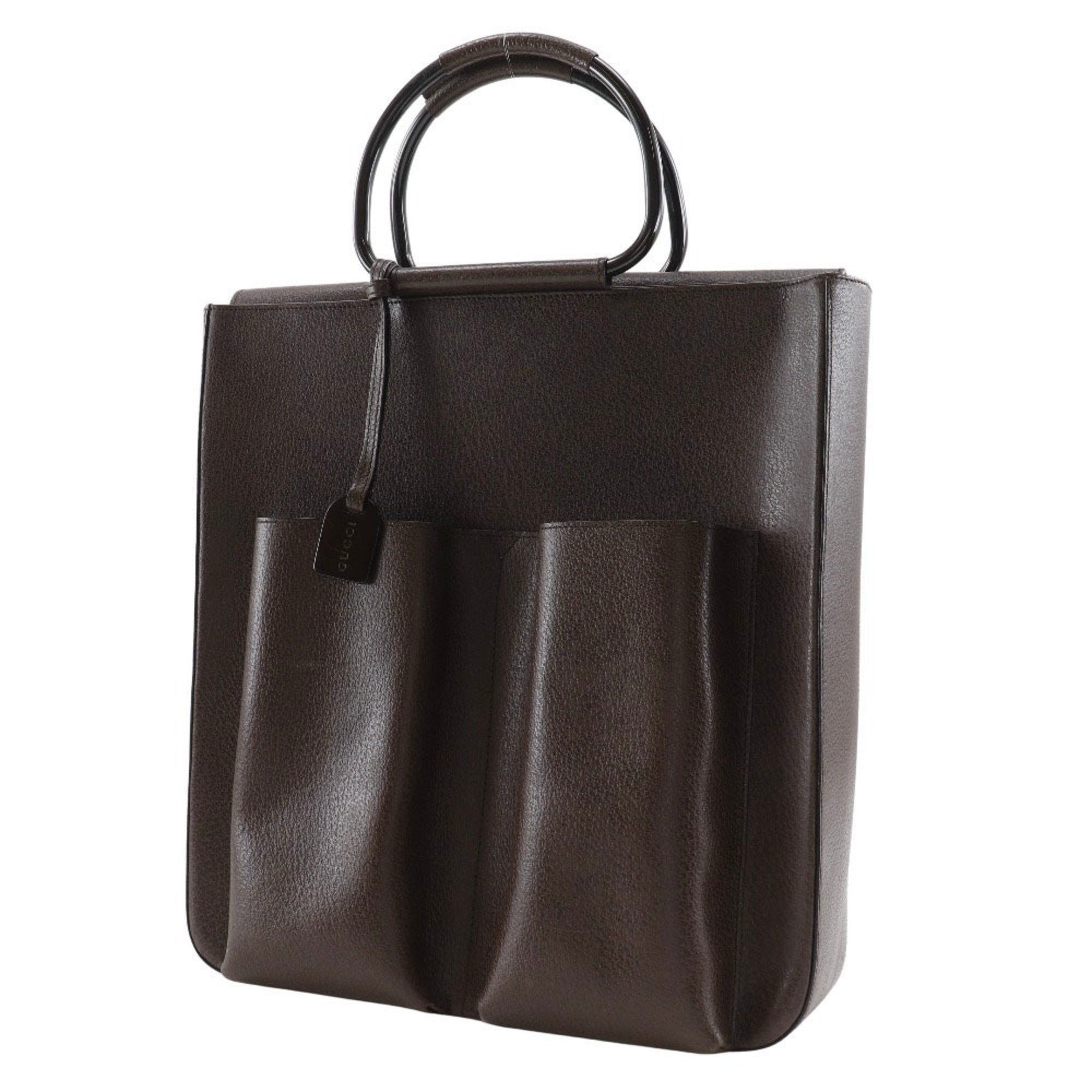 Gucci Gucci Old Handbag 002.1118.0462 Brown Leather A4 Magnetic closure Unisex Size ONE SIZE - 2 Thumbnail