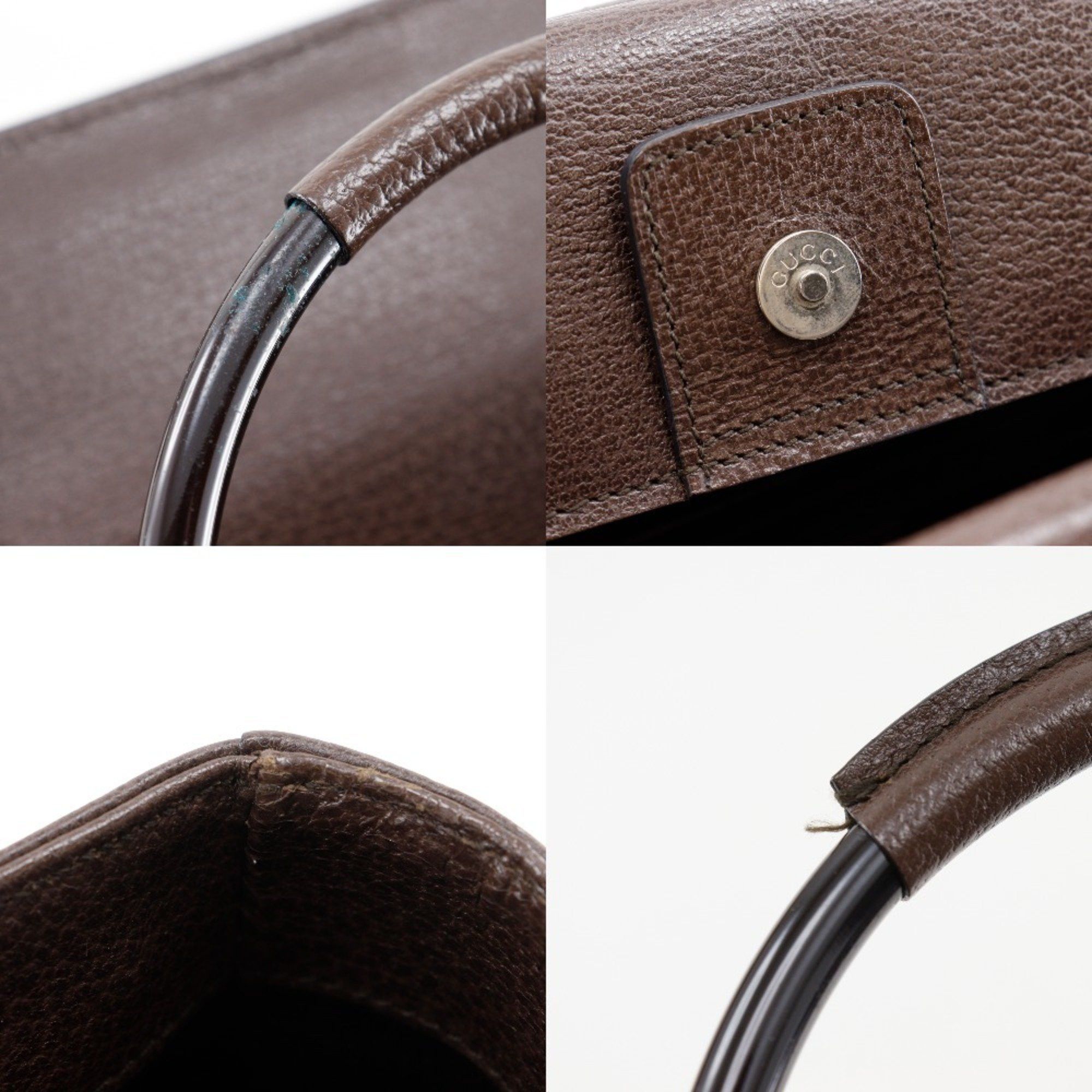 Gucci Gucci Old Handbag 002.1118.0462 Brown Leather A4 Magnetic closure Unisex Size ONE SIZE - 13 Thumbnail