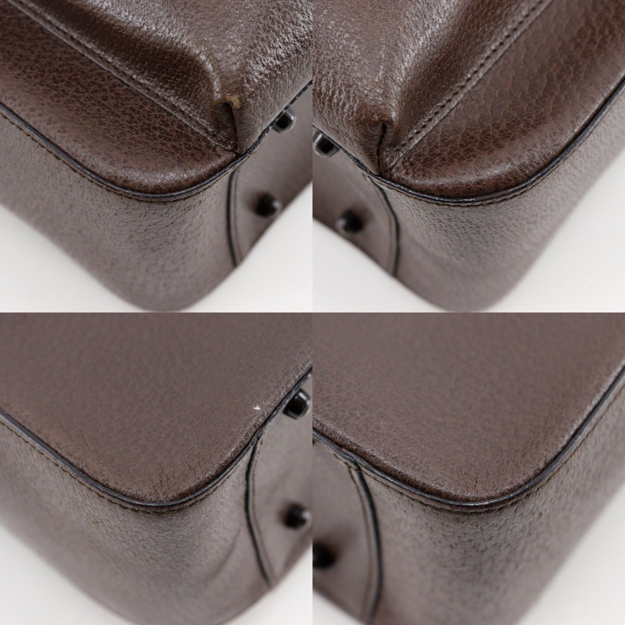 Gucci Gucci Old Handbag 002.1118.0462 Brown Leather A4 Magnetic closure Unisex Size ONE SIZE - 4 Thumbnail