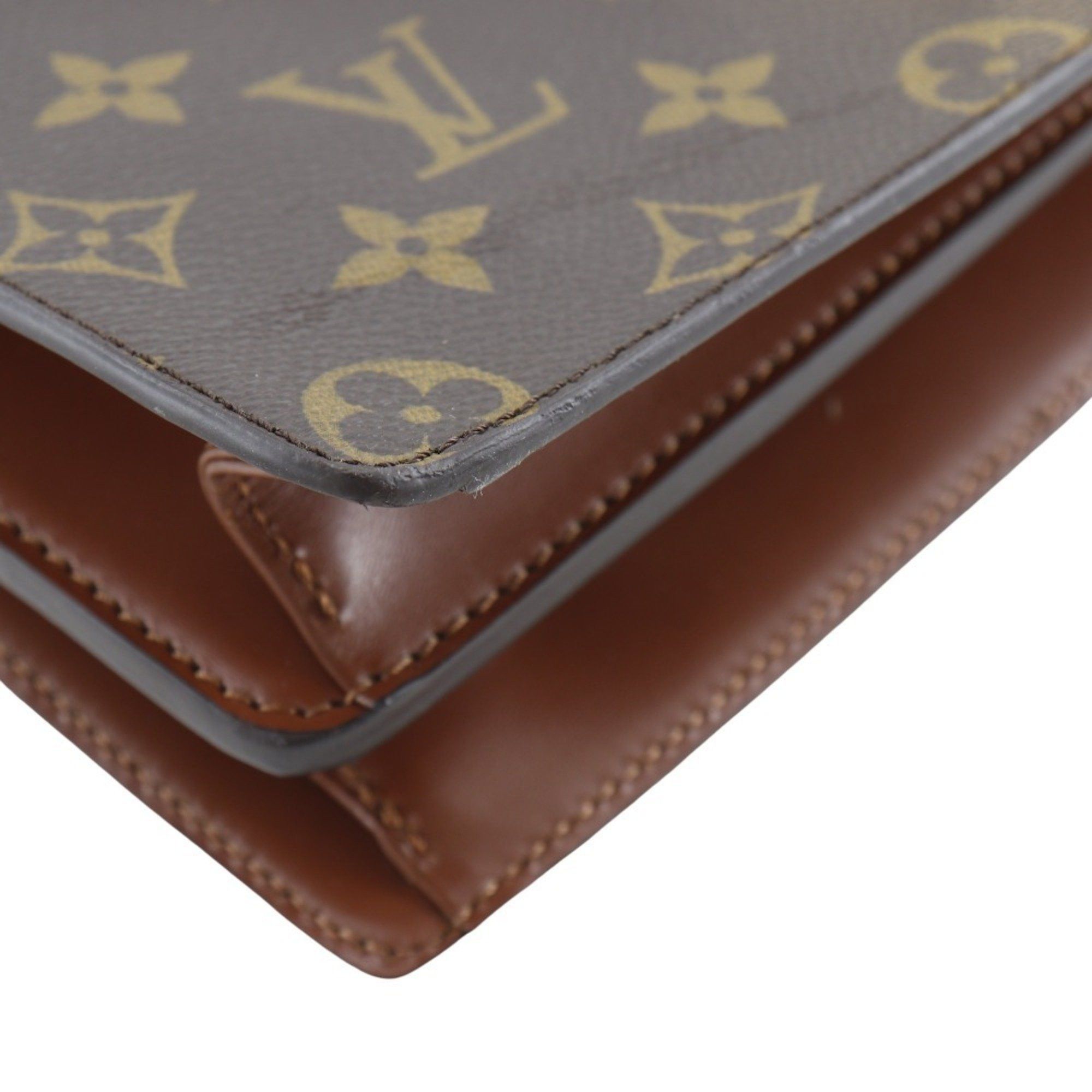 Louis Vuitton Louis Vuitton Concorde Handbag M51190 Monogram Canvas Made in France 1991 Brown MI8901 Snap Lock Concord Women's Size ONE SIZE - 6 Thumbnail