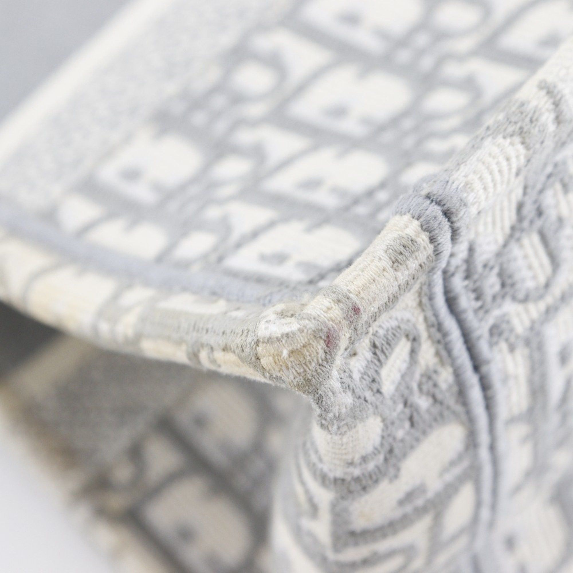 Dior Christian Dior Book Tote Medium Bag, Oblique Embroidery, Cotton, Made in Italy, Light Gray, A4 Size, Open, Women's Size ONE SIZE - 4 Thumbnail