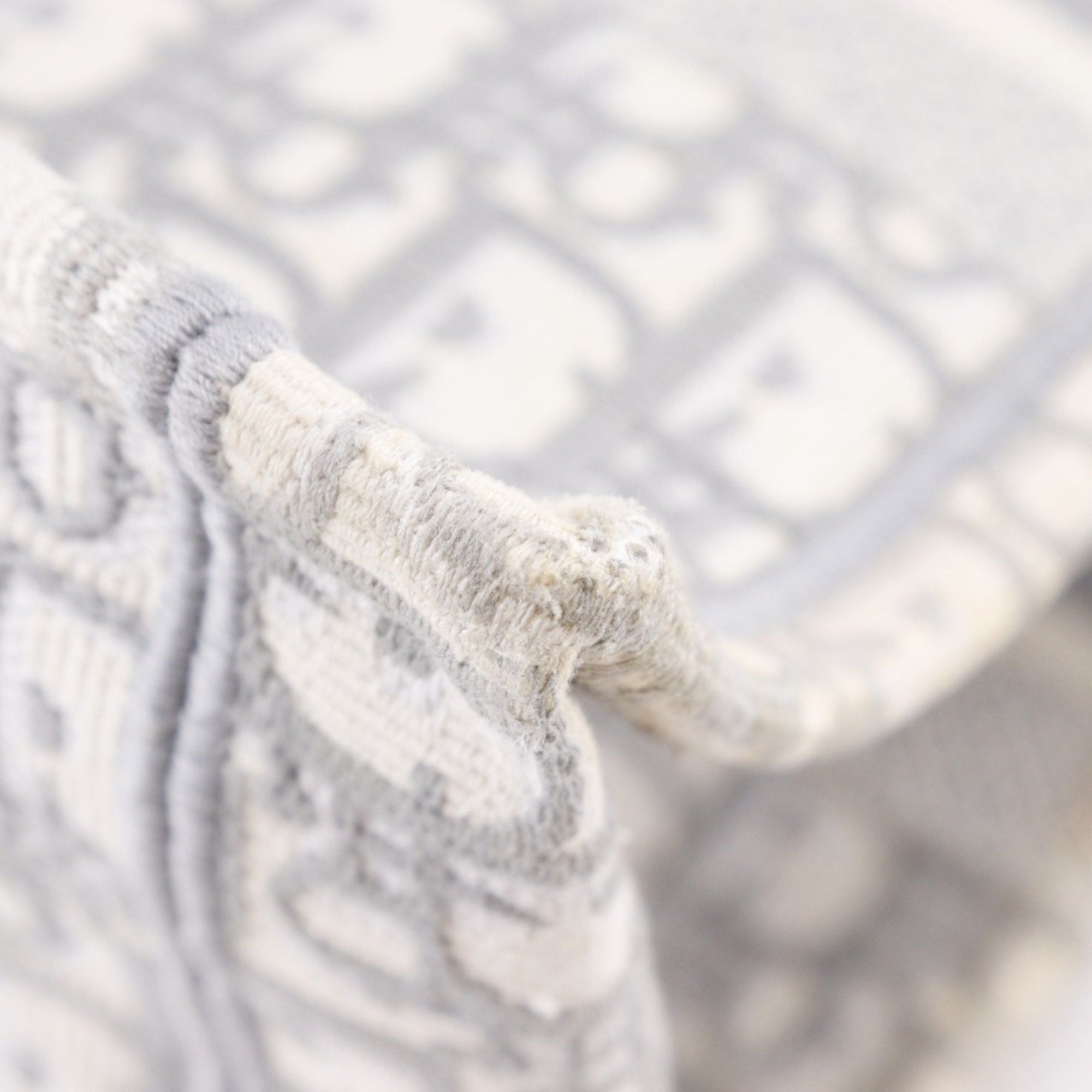 Dior Christian Dior Book Tote Medium Bag, Oblique Embroidery, Cotton, Made in Italy, Light Gray, A4 Size, Open, Women's Size ONE SIZE - 7 Thumbnail