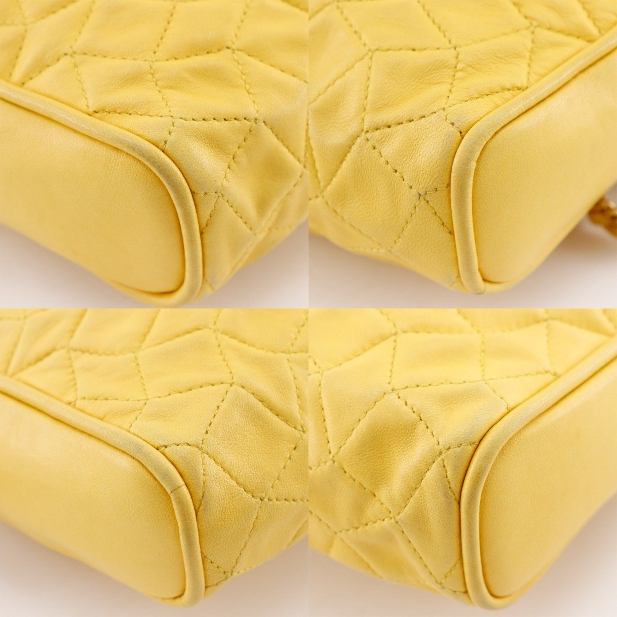 Bally Bally Women's Quilted Leather Chain Shoulder Bag with Yellow Zipper Size ONE SIZE - 4 Thumbnail