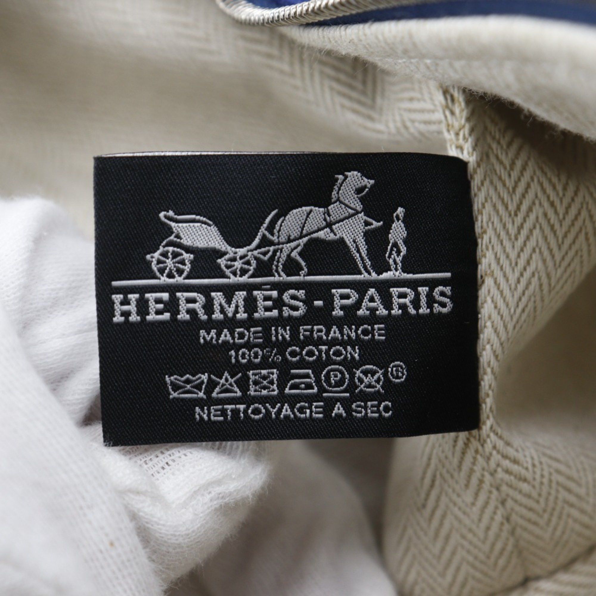 Hermes Hermes Hermès BRIDE A BLACK GM handbag in bluemarine and green canvas with zipper. Unisex. Size ONE SIZE - 13 Thumbnail