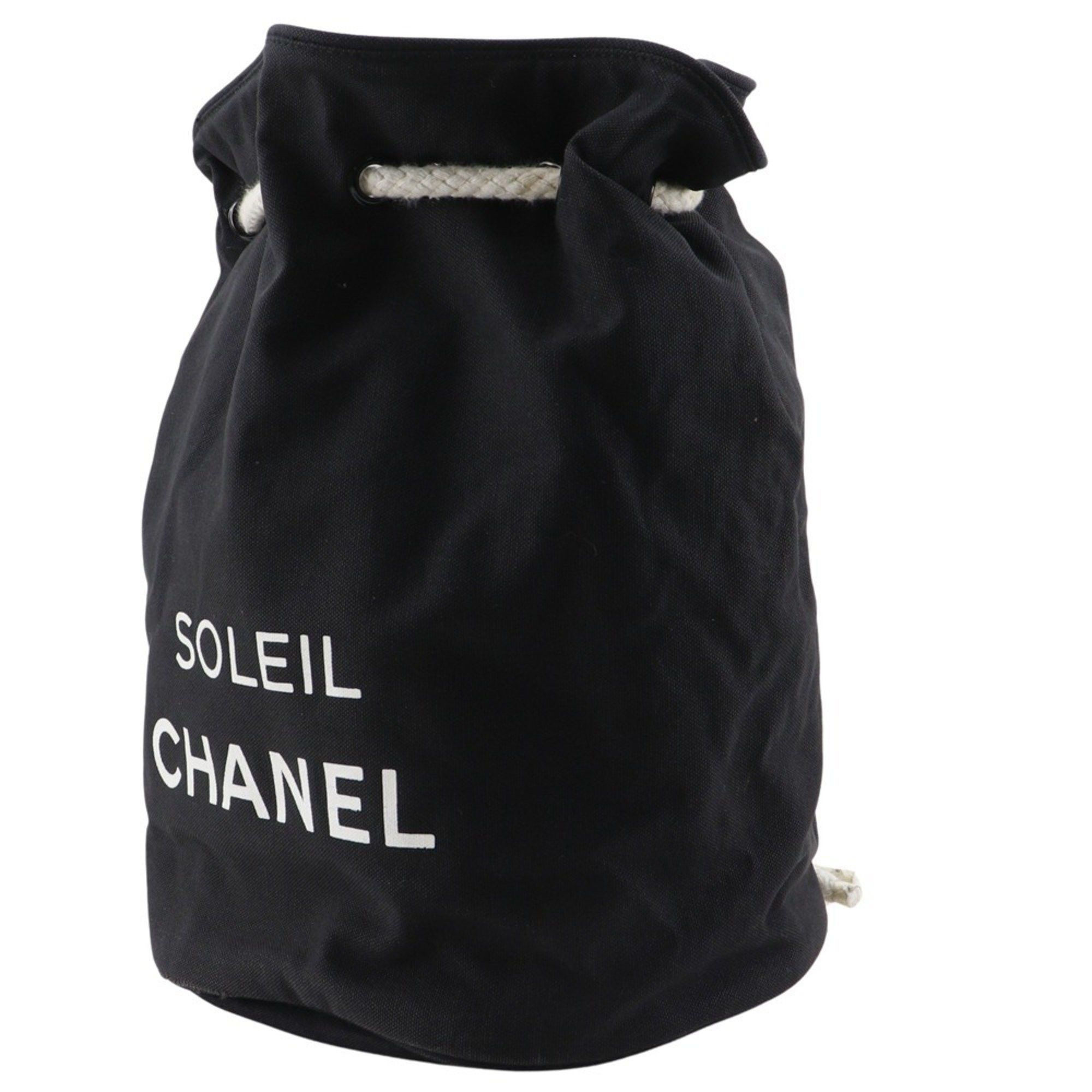 Chanel Chanel SOLEIL drawstring shoulder bag, novelty, black canvas, women's Size ONE SIZE - 2 Thumbnail
