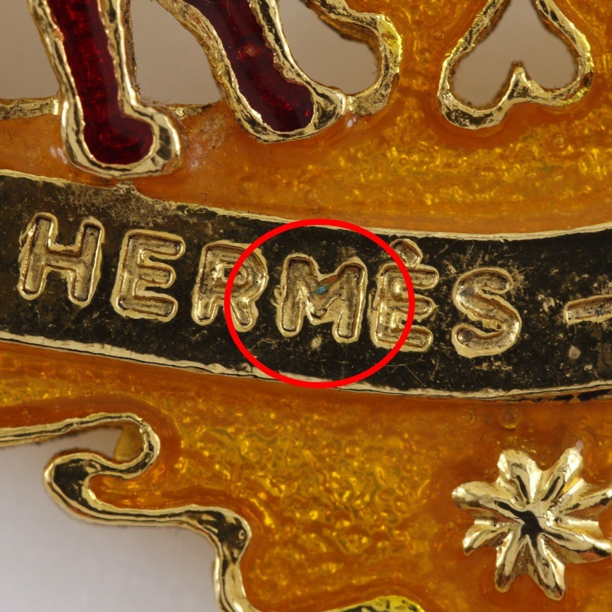 Hermes Hermes Hermès Cloisonne Girl & Dog Brooch, Vintage Cloisonné, Gold-Plated, Green, Approx. 18g Size ONE SIZE - 8 Thumbnail