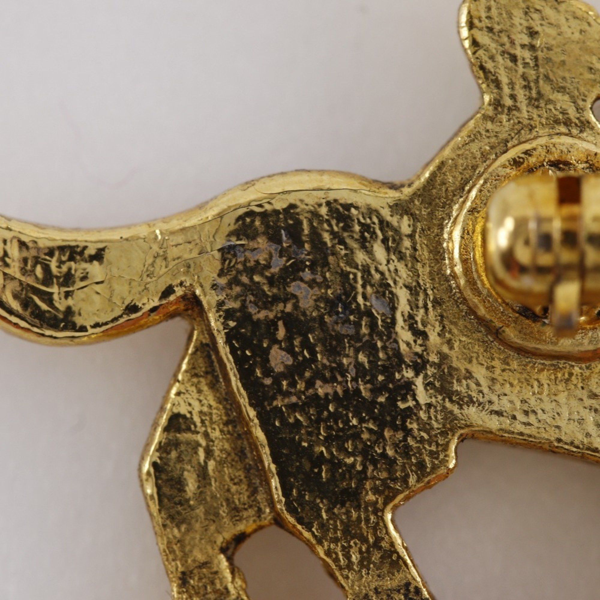 Hermes Hermes Hermès Cloisonne Girl & Dog Brooch, Vintage Cloisonné, Gold-Plated, Green, Approx. 18g Size ONE SIZE - 5 Thumbnail