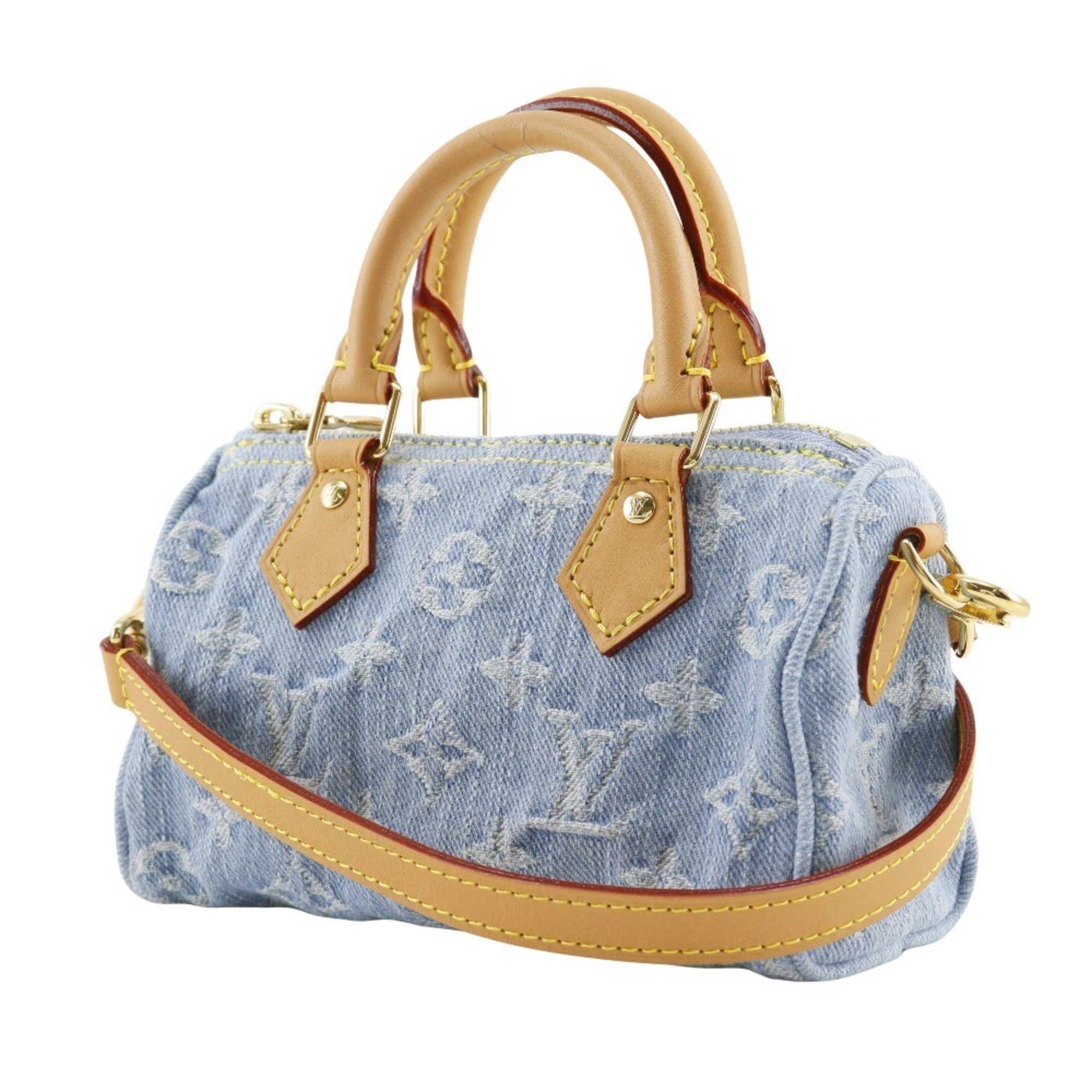 Louis Vuitton Louis Vuitton Nano Speedy Handbag, 2-Way Shoulder Bag, M11212, Monogram Denim, Sky Blue, Zipper, Women's Size ONE SIZE - 2 Thumbnail