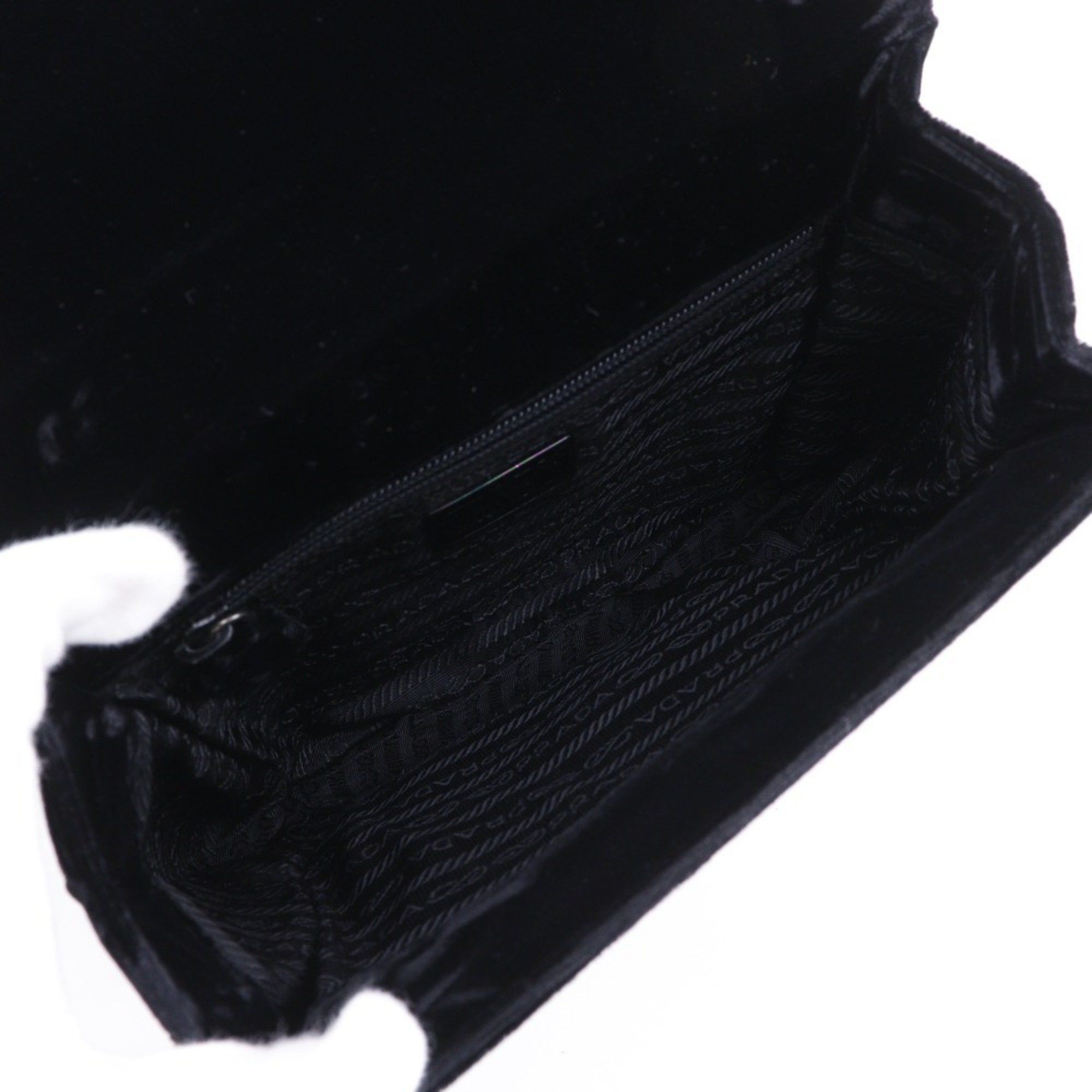 Prada Prada One-Handle Handbag, Vintage Velvet, Black, Nero, Magnetic closure, Women's Size ONE SIZE - 6 Thumbnail